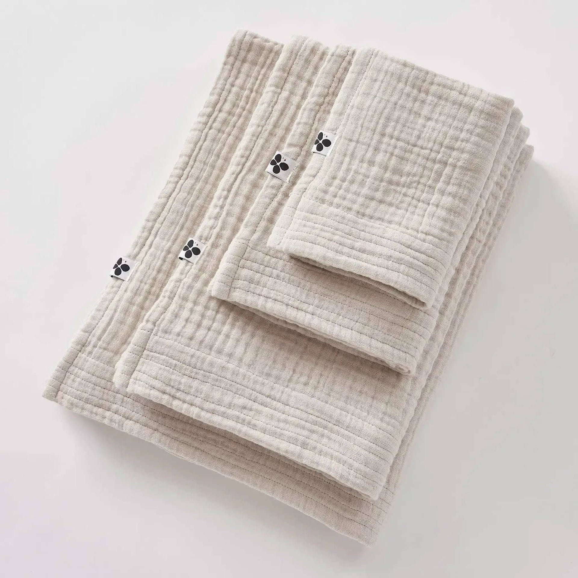 Drap de douche 70 x 130 cm Gaze de coton unie GAÏA Pampa by L'effet papillon