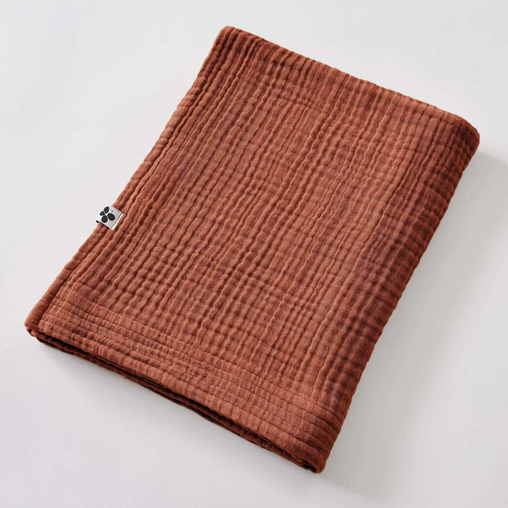 Drap de bain 90 x 150 cm Gaze de coton unie GAÏA Terracotta by L'effet papillon