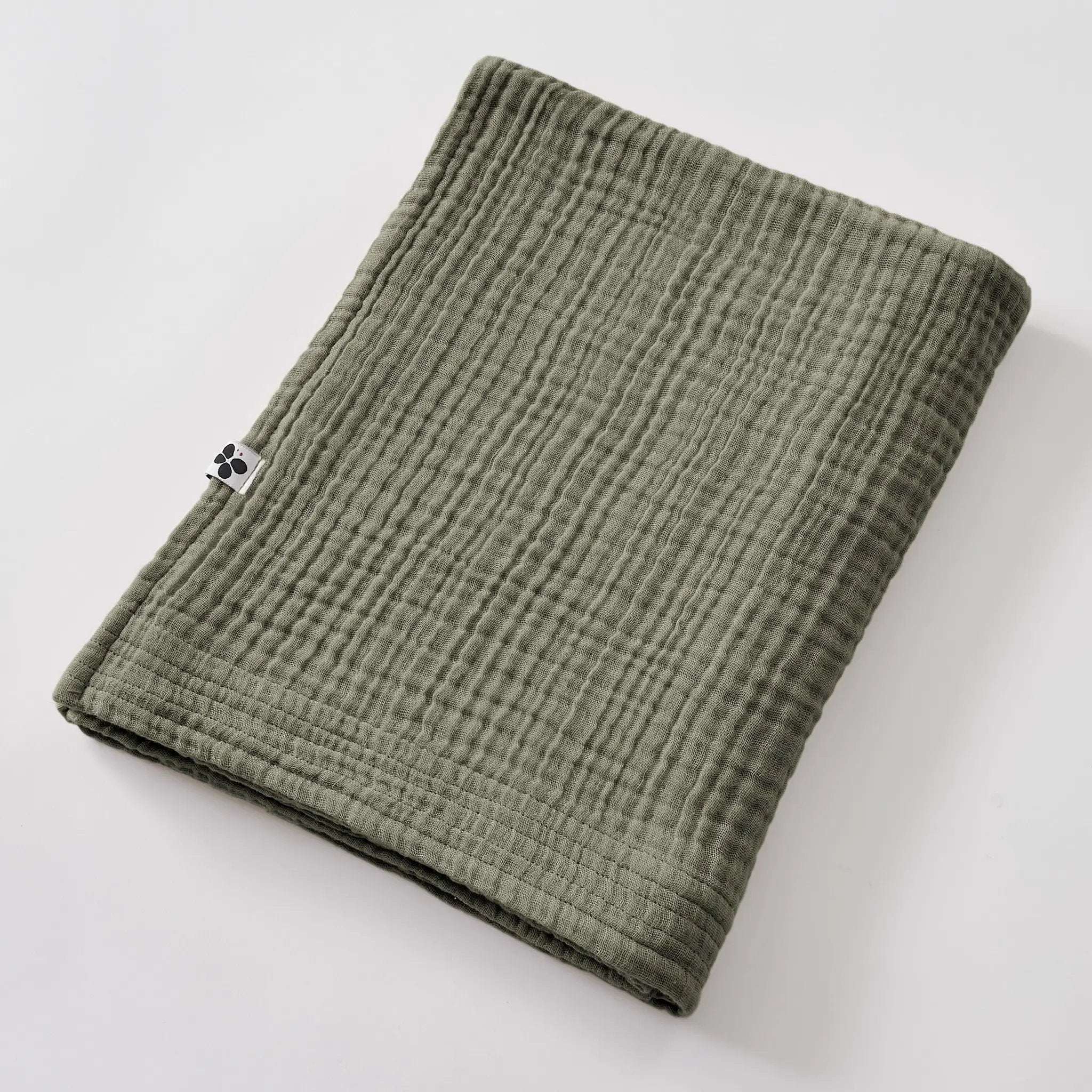 Drap de bain 90 x 150 cm Gaze de coton unie GAÏA Romarin by L'effet papillon