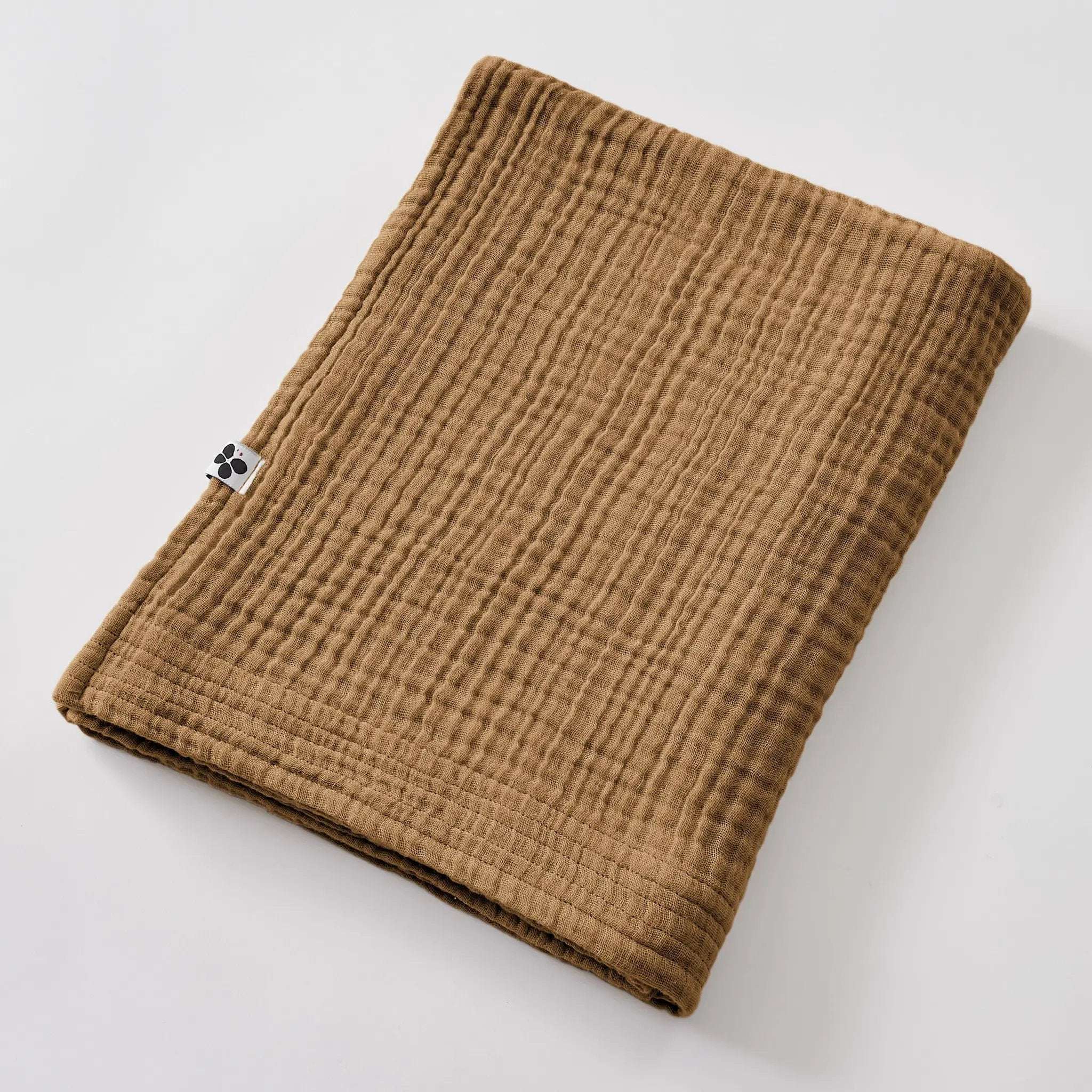Drap de bain 90 x 150 cm Gaze de coton unie GAÏA Camel by L'effet papillon