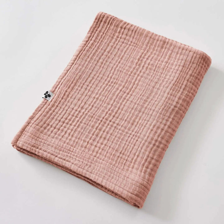 Drap de bain 90 x 150 cm Gaze de coton unie GAÏA Rose pêche by L'effet papillon