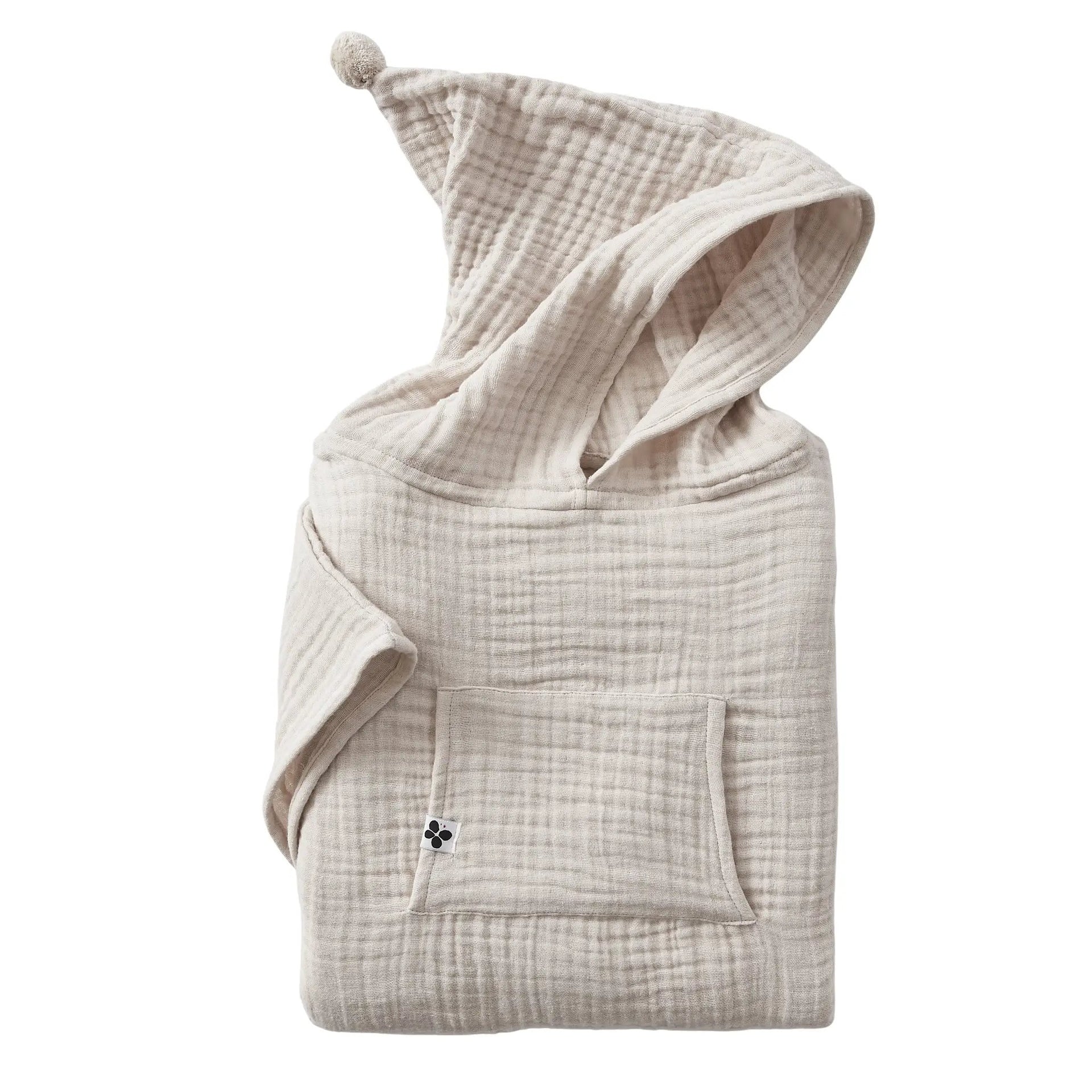 Poncho enfant mixte 2/5 ans Gaze de coton unie GAÏA Pampa by L'effet papillon
