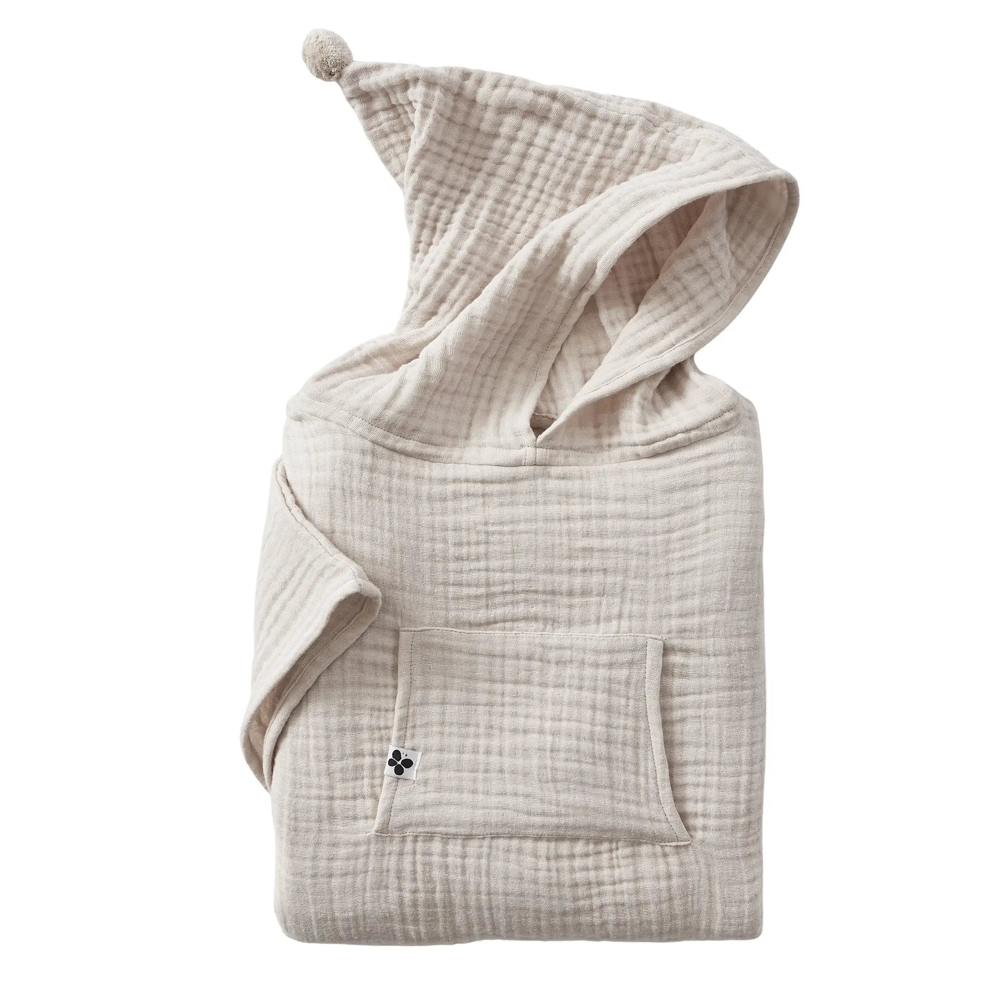 Poncho enfant mixte 2/5 ans Gaze de coton unie GAÏA Pampa by L'effet papillon