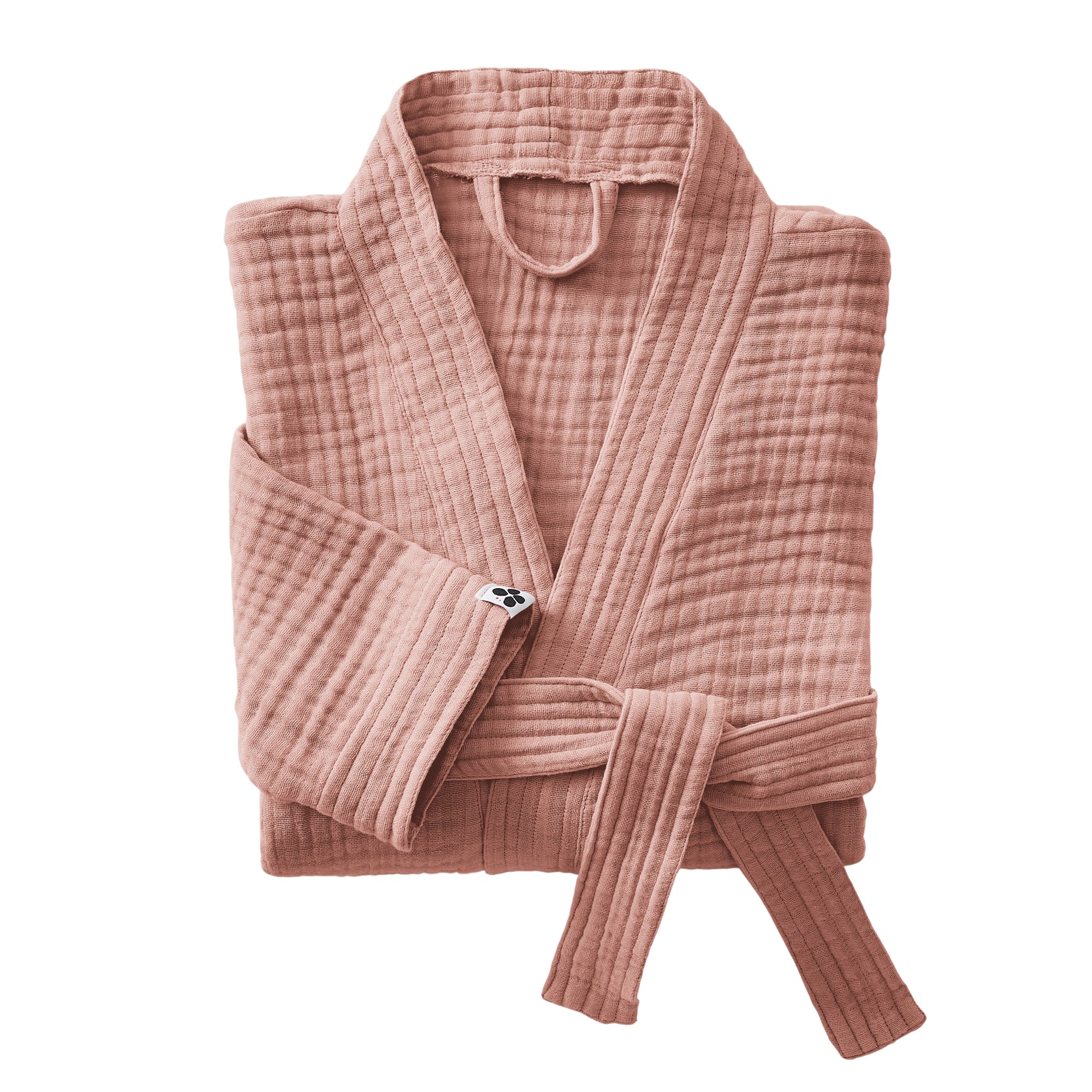 Peignoir kimono mixte S/M Gaze de coton unie GAÏA Rose pêche by L'effet papillon
