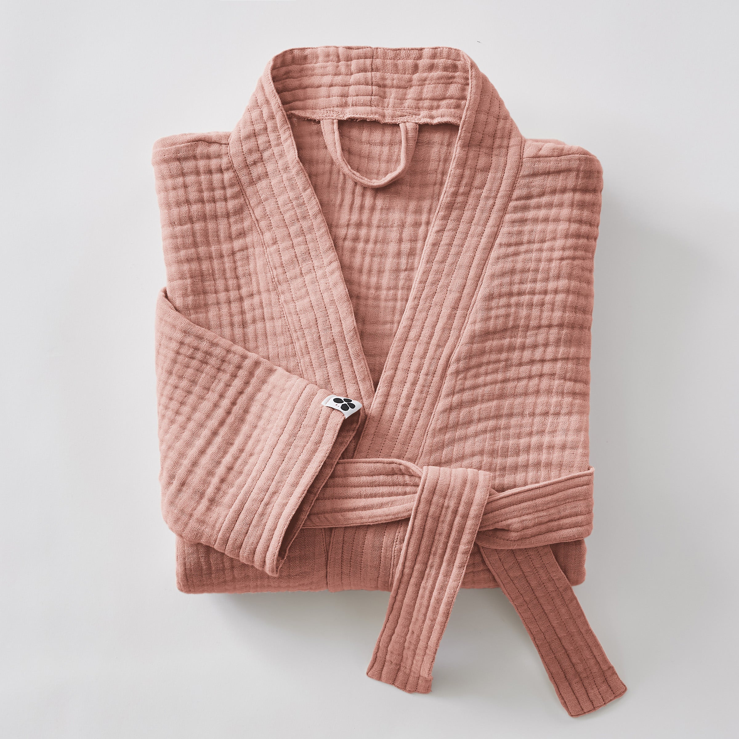 Peignoir kimono mixte S/M Gaze de coton unie GAÏA Rose pêche by L'effet papillon