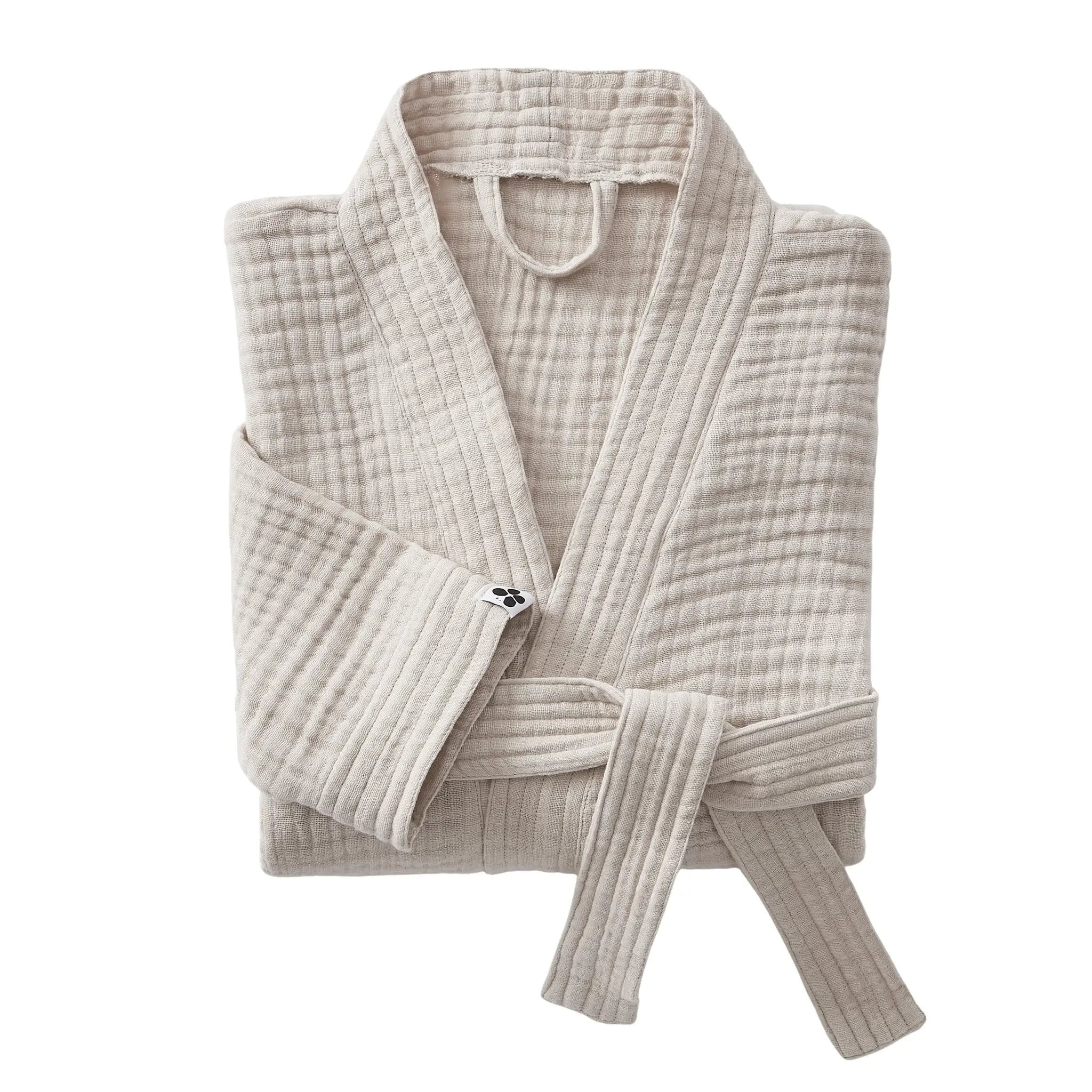 Peignoir kimono mixte S/M Gaze de coton unie GAÏA Pampa by L'effet papillon