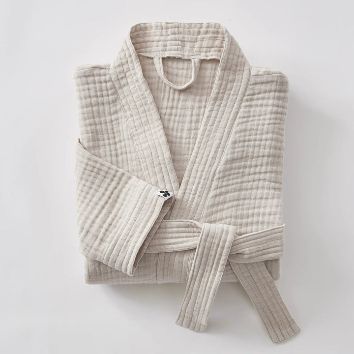 Peignoir kimono mixte S/M Gaze de coton unie GAÏA Pampa by L'effet papillon