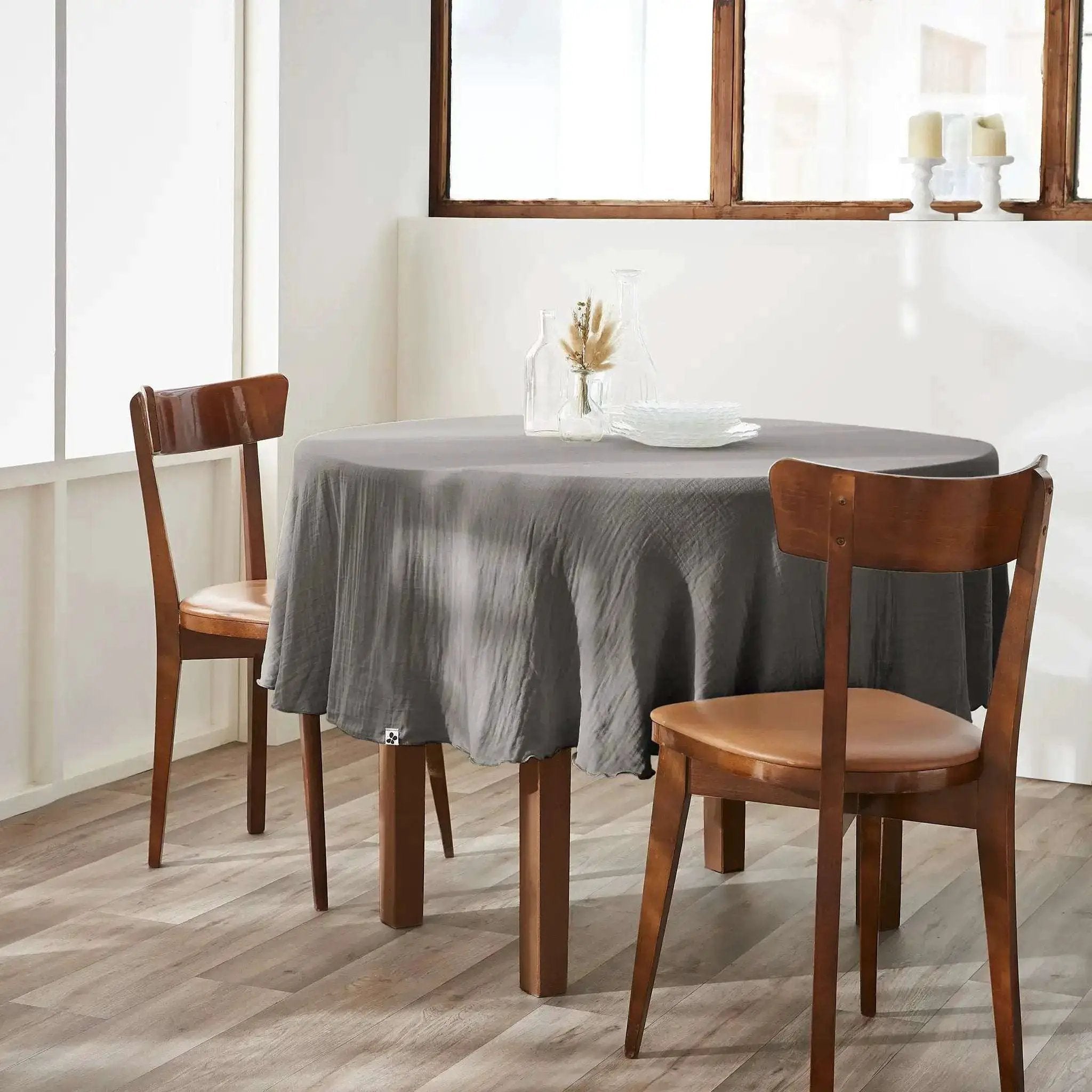 Nappe Gaze de coton unie GAÏA Granit by L'effet papillon