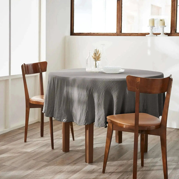 Nappe Gaze de coton unie GAÏA Granit by L'effet papillon