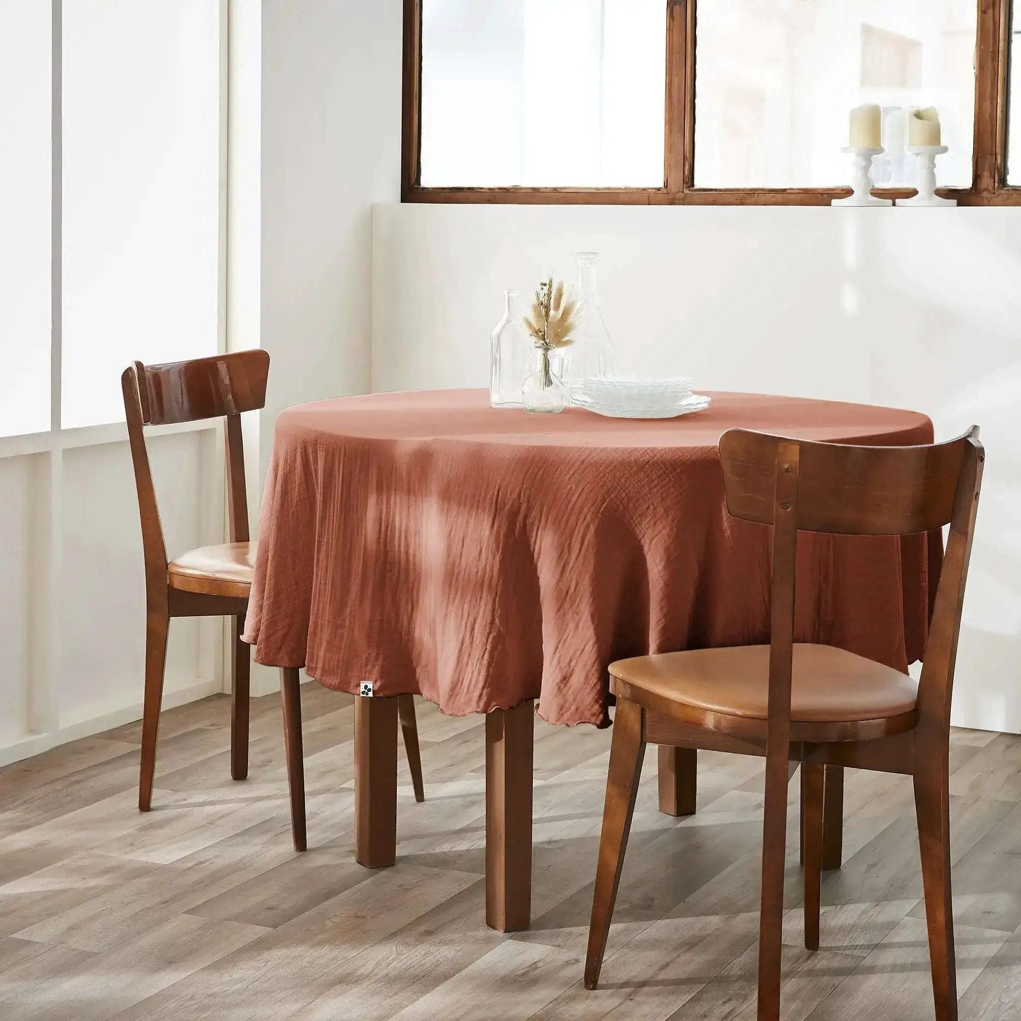 Nappe Gaze de coton unie GAÏA Terracotta by L'effet papillon