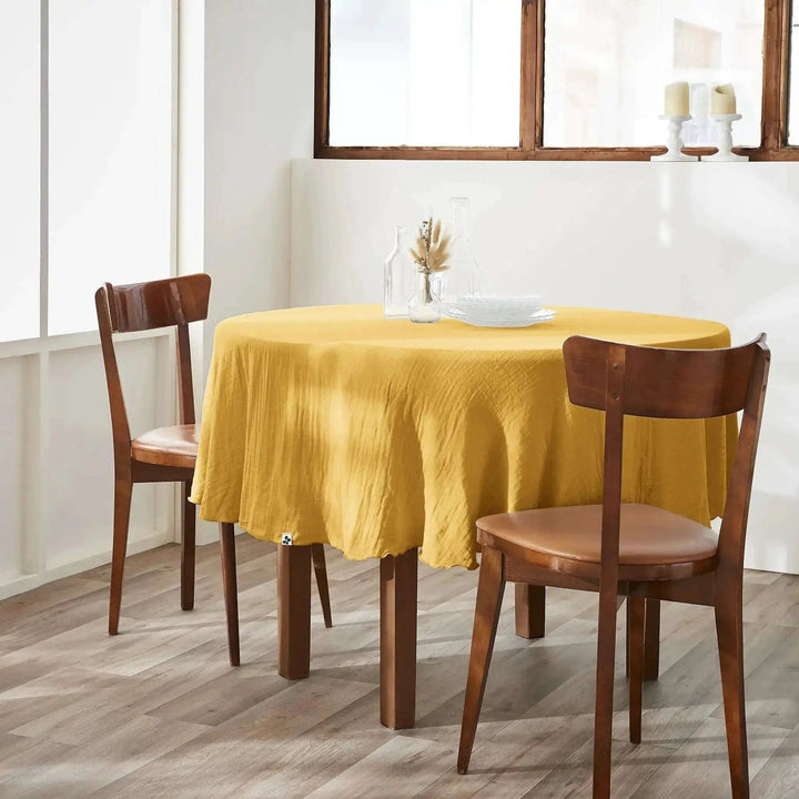Nappe Gaze de coton unie GAÏA Safran by L'effet papillon