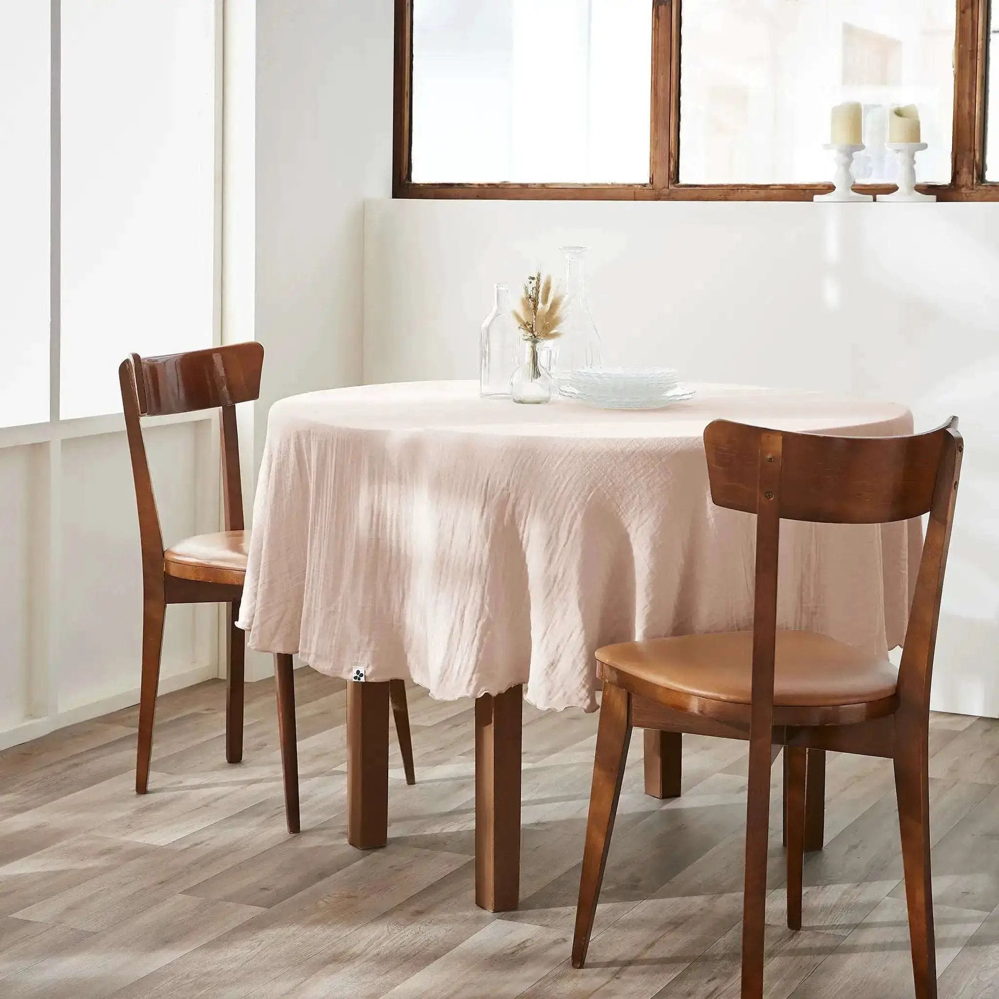 Nappe Gaze de coton unie GAÏA Guimauve by L'effet papillon