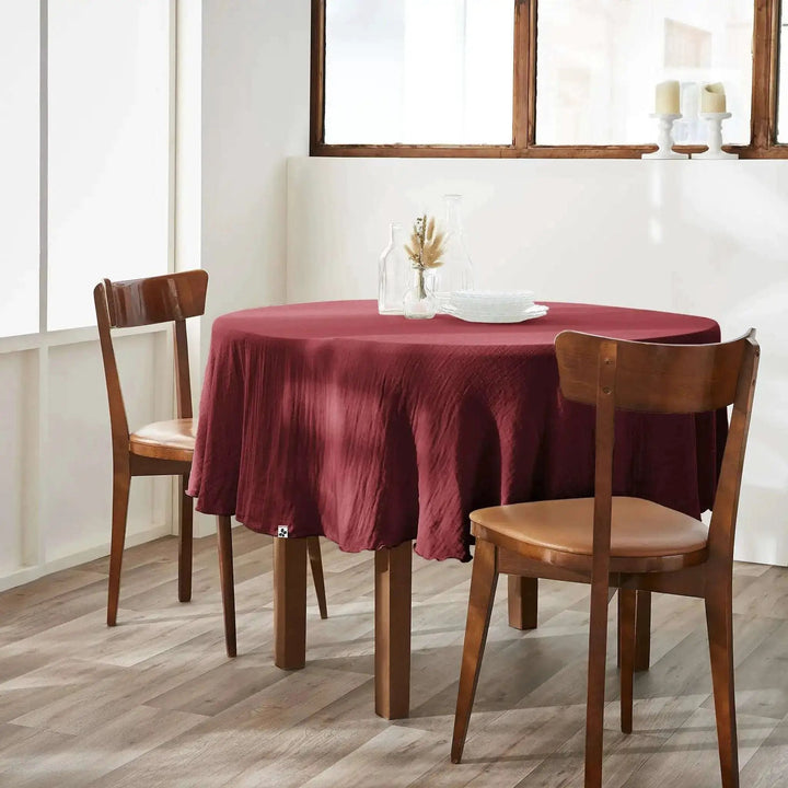 Nappe Gaze de coton unie GAÏA Lie de vin by L'effet papillon