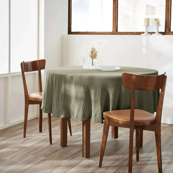 Nappe Gaze de coton unie GAÏA Romarin by L'effet papillon
