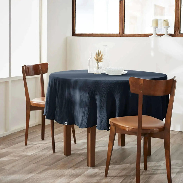 Nappe Gaze de coton unie GAÏA Minuit by L'effet papillon