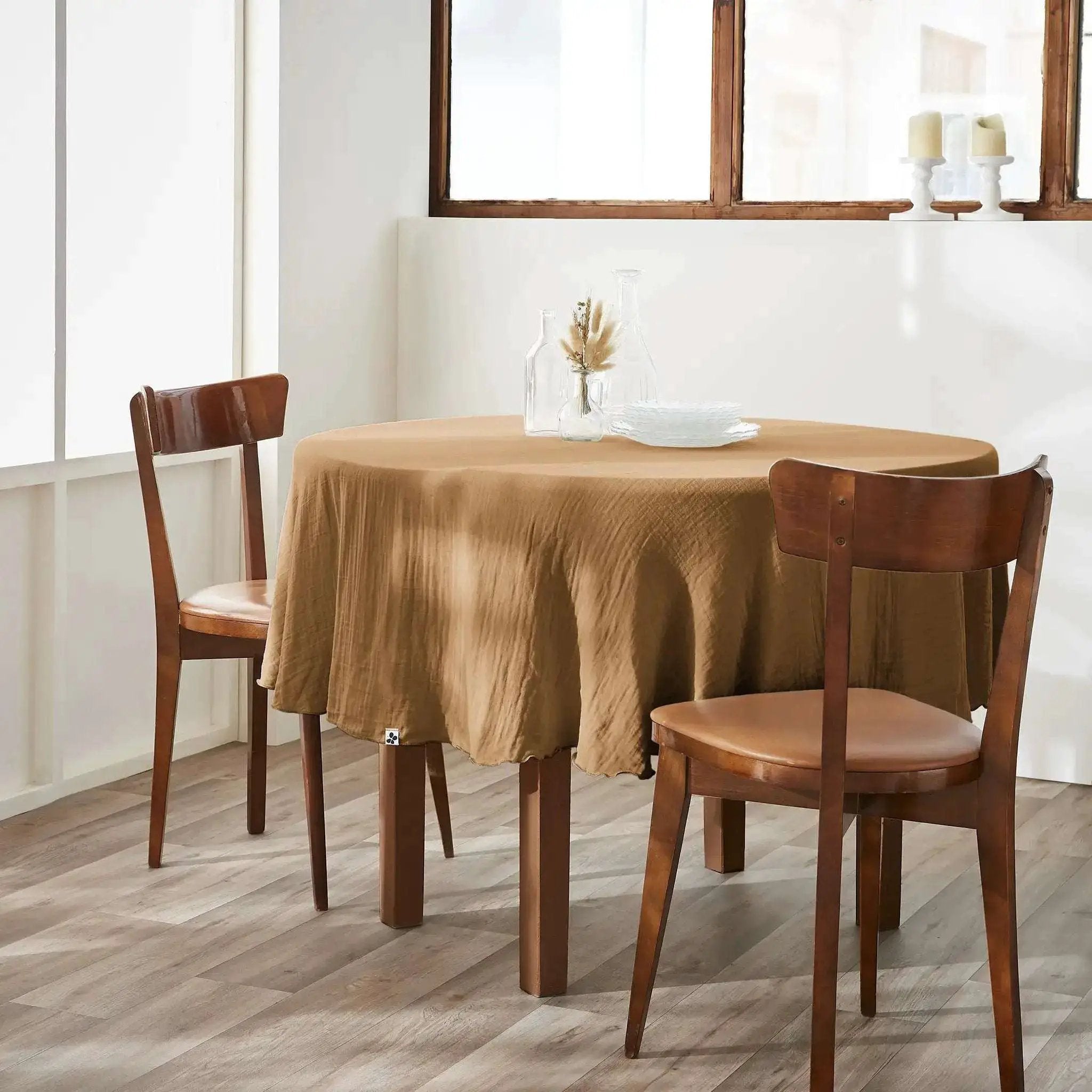 Nappe Gaze de coton unie GAÏA Camel by L'effet papillon