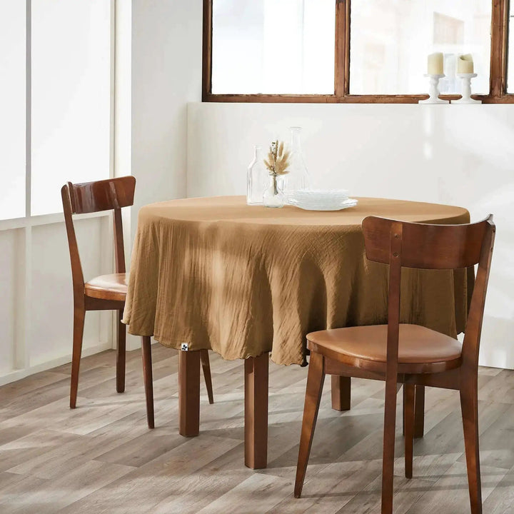 Nappe Gaze de coton unie GAÏA Camel by L'effet papillon