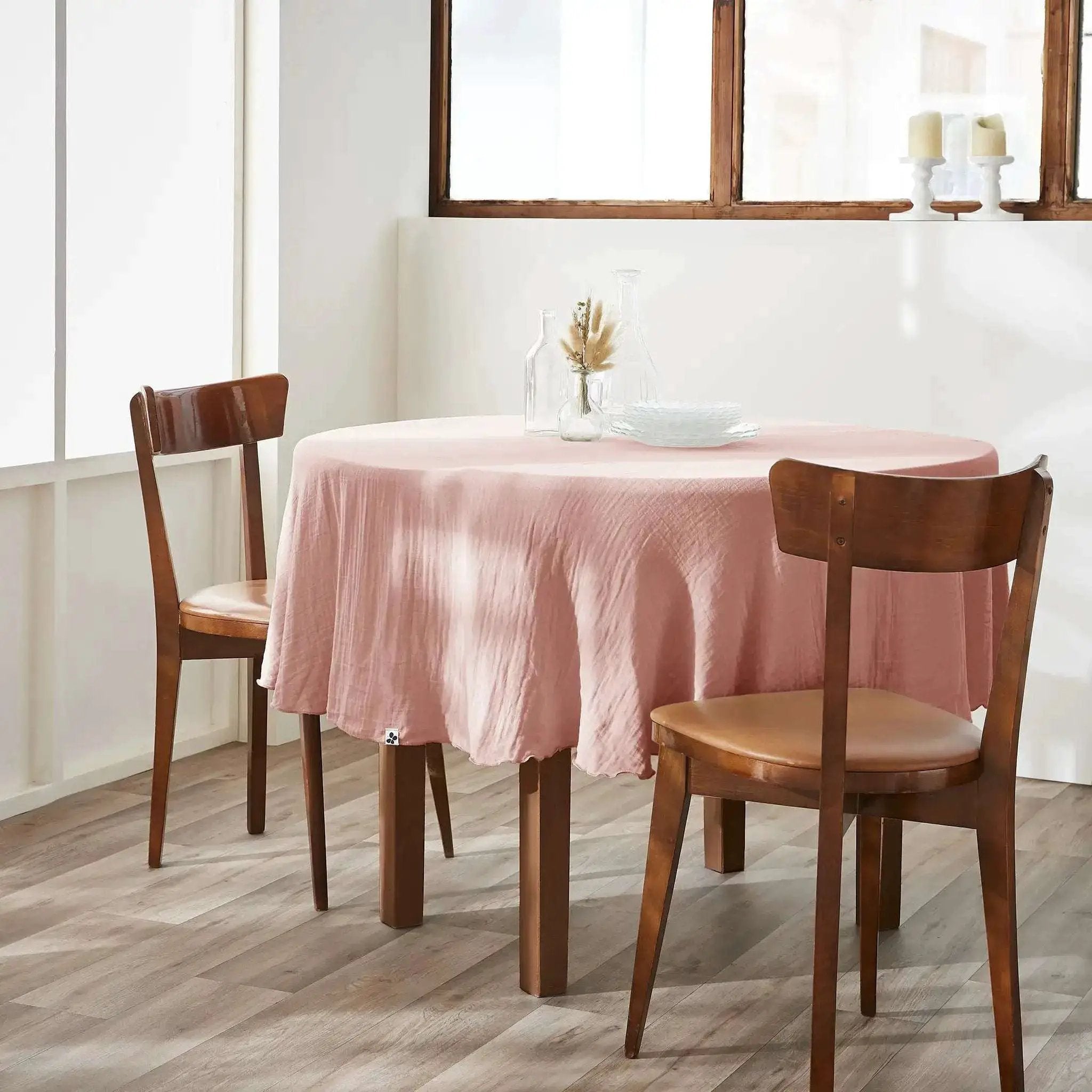 Nappe Gaze de coton unie GAÏA Rose pêche by L'effet papillon