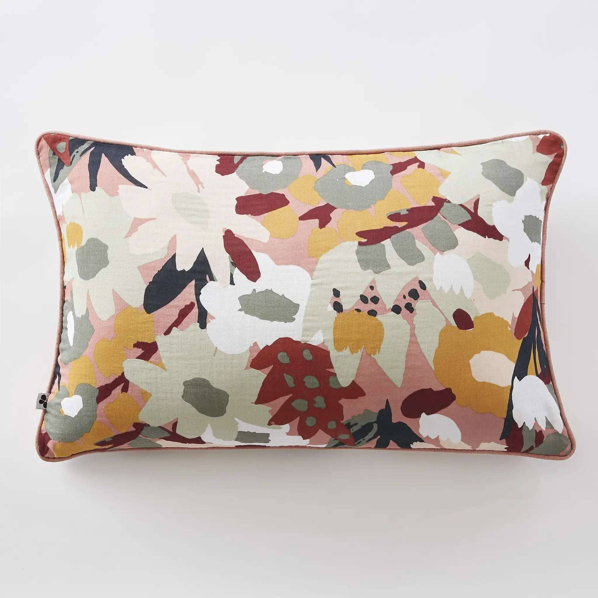Coussin déhoussable avec passepoil 40 x 60 cm Gaze de coton imprimée LÉANE by L'effet papillon