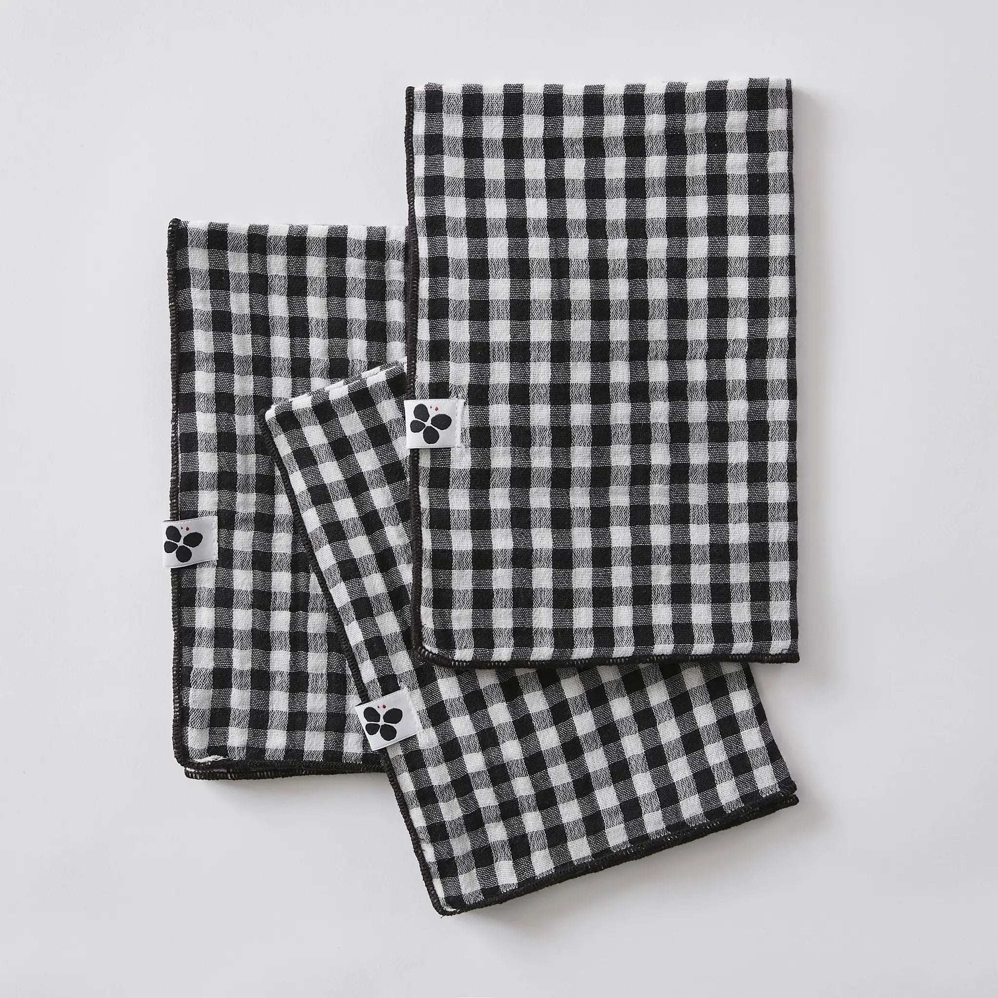Lot de 3 serviettes 40 x 40 cm Gaze de coton tissée teinte VICKIE Truffe by L'effet papillon