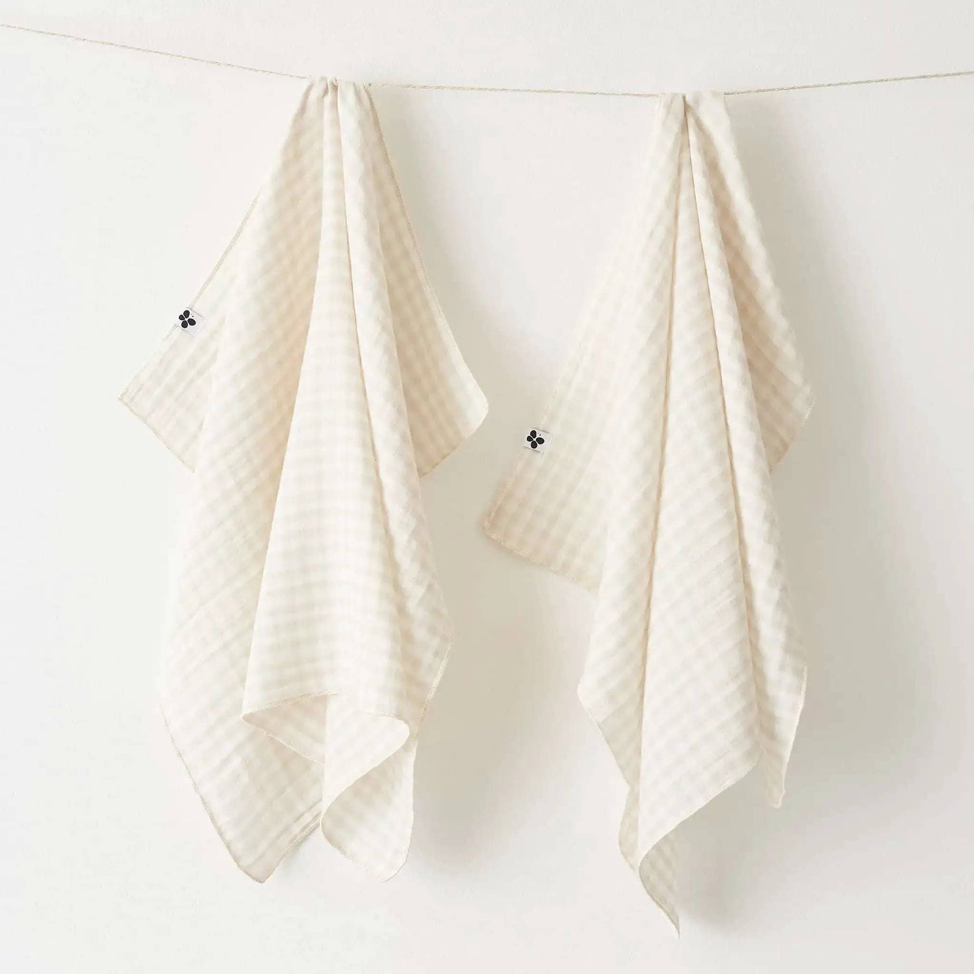 Lot de 2 essuie-mains 50 x 70 cm Gaze de coton tissée teinte VICKIE Pampa by L'effet papillon