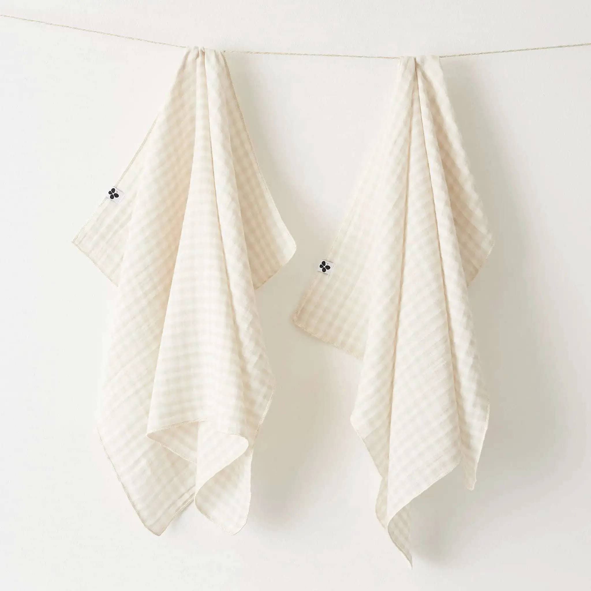 Lot de 2 essuie-mains 50 x 70 cm Gaze de coton tissée teinte VICKIE Pampa by L'effet papillon