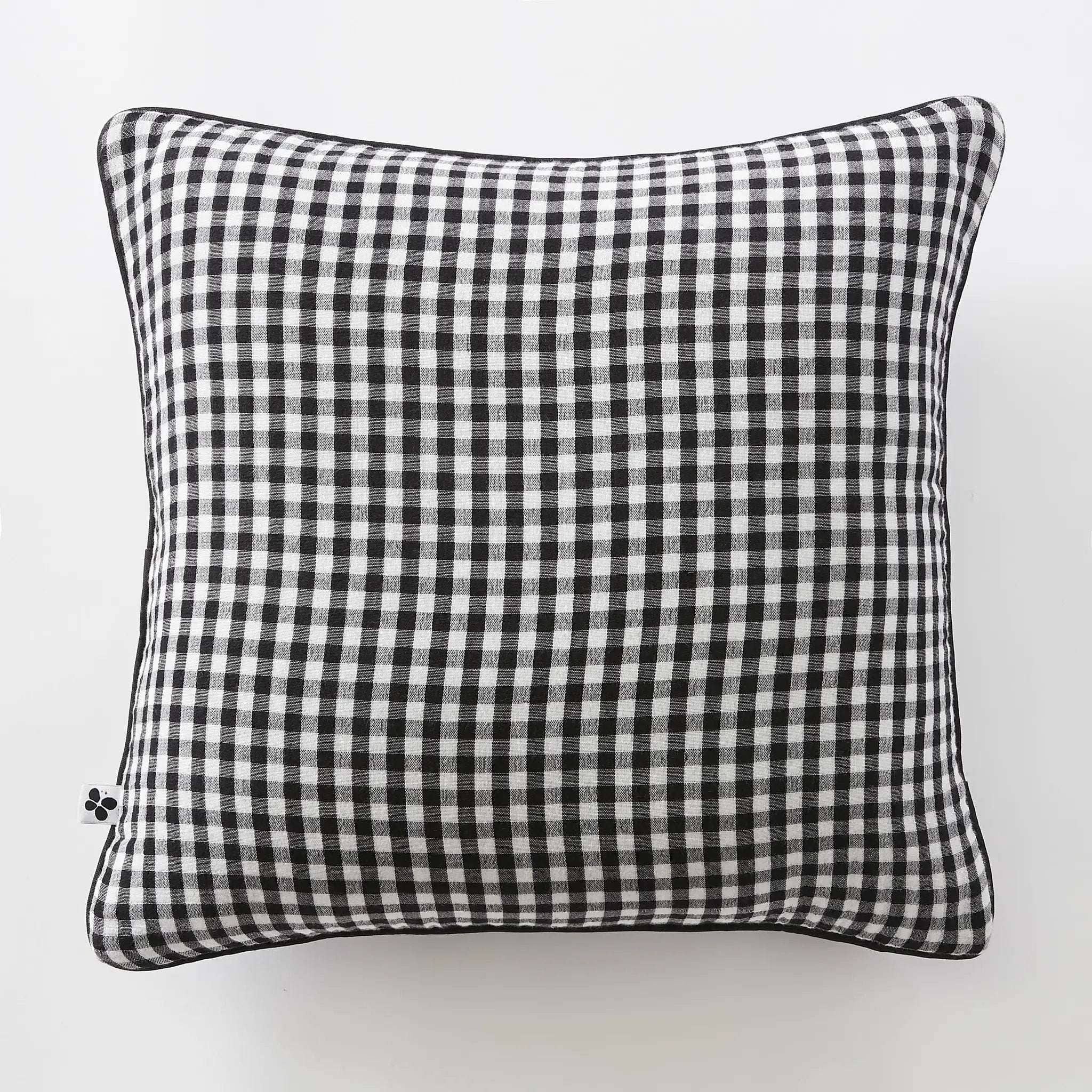 Coussin déhoussable avec passepoil Gaze de coton tissée teinte VICKIE Truffe by L'effet papillon
