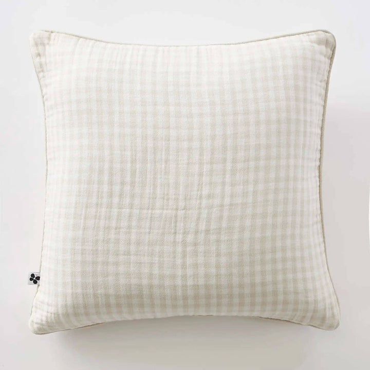 Coussin déhoussable avec passepoil 45 x 45 cm Gaze de coton tissée teinte VICKIE Pampa by L'effet papillon