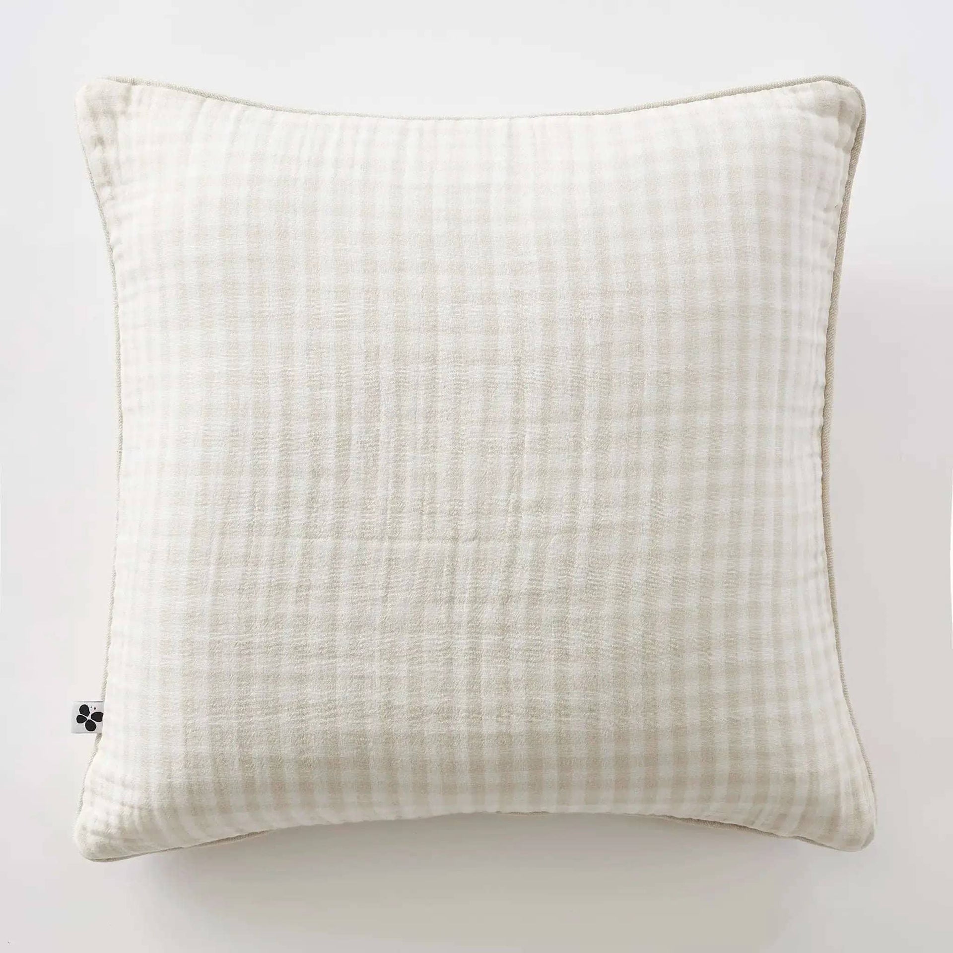 Coussin déhoussable avec passepoil 45 x 45 cm Gaze de coton tissée teinte VICKIE Pampa by L'effet papillon