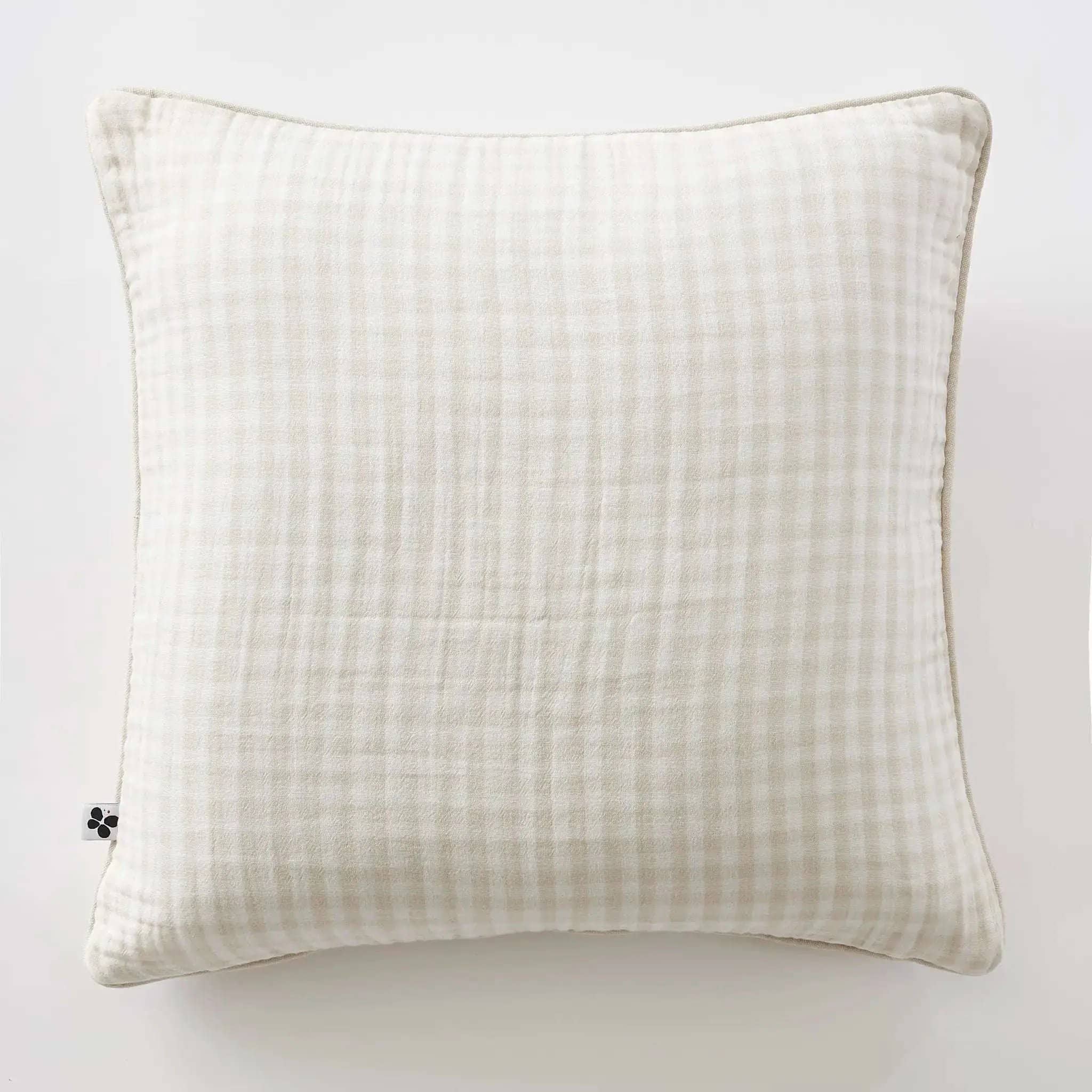 Coussin déhoussable avec passepoil 45 x 45 cm Gaze de coton tissée teinte VICKIE Pampa by L'effet papillon