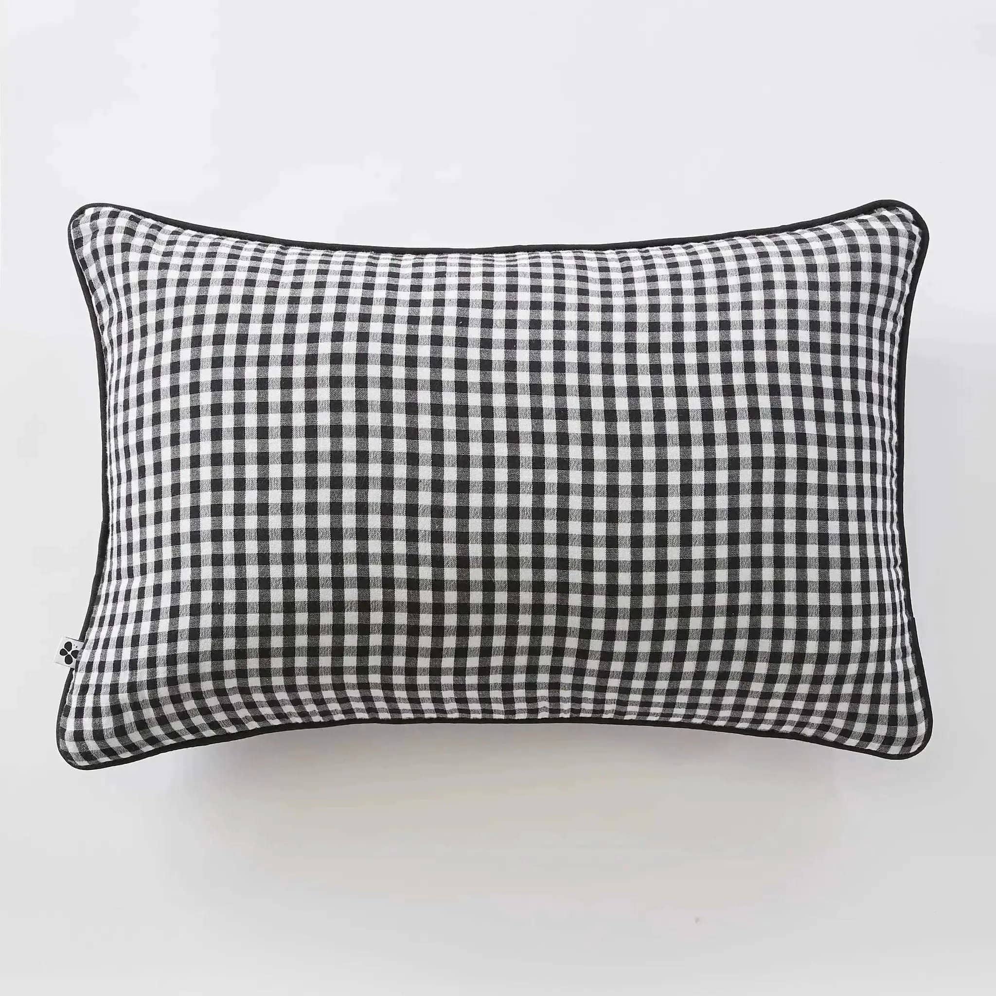 Coussin déhoussable avec passepoil Gaze de coton tissée teinte VICKIE Truffe by L'effet papillon