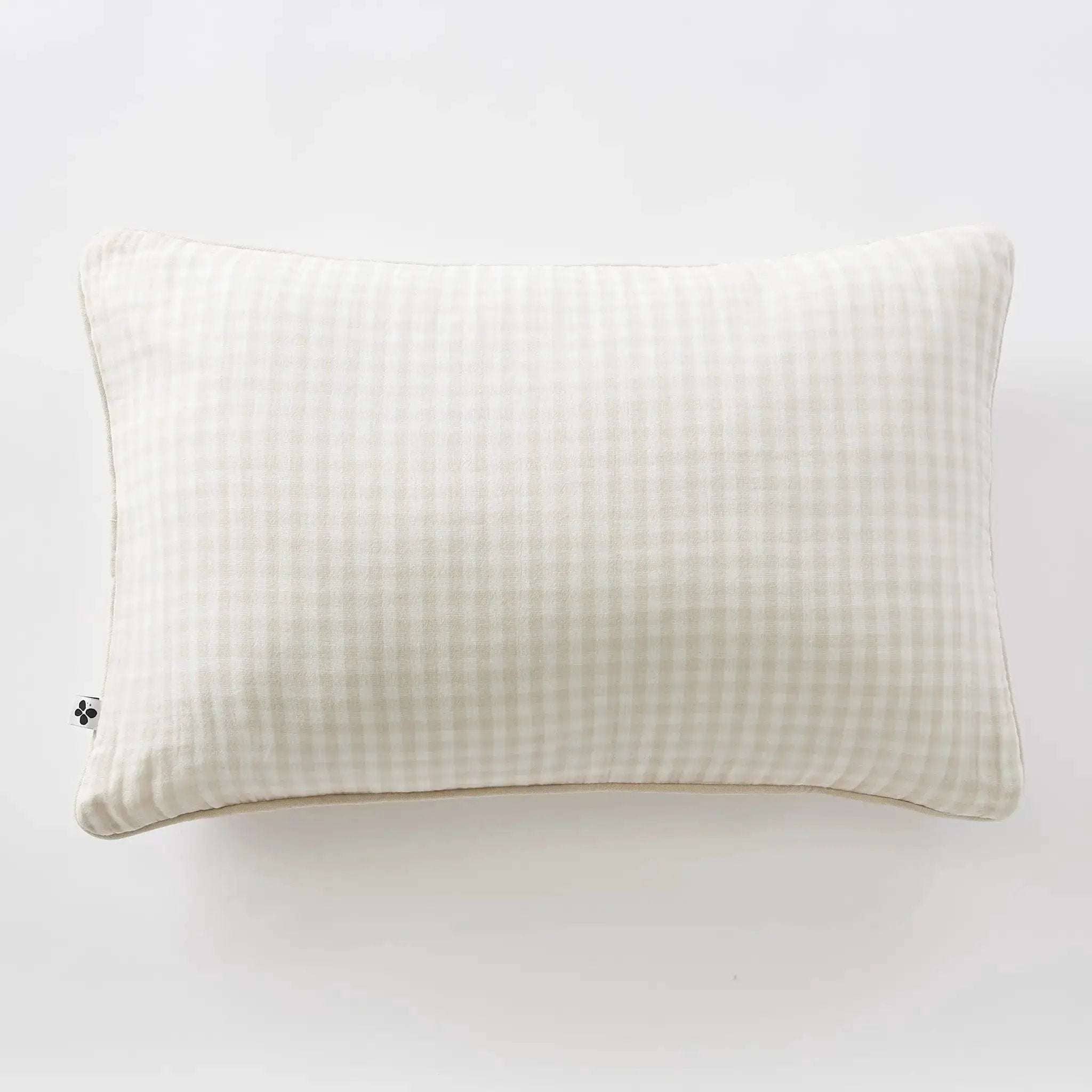 Coussin déhoussable avec passepoil 45 x 45 cm Gaze de coton tissée teinte VICKIE Pampa by L'effet papillon