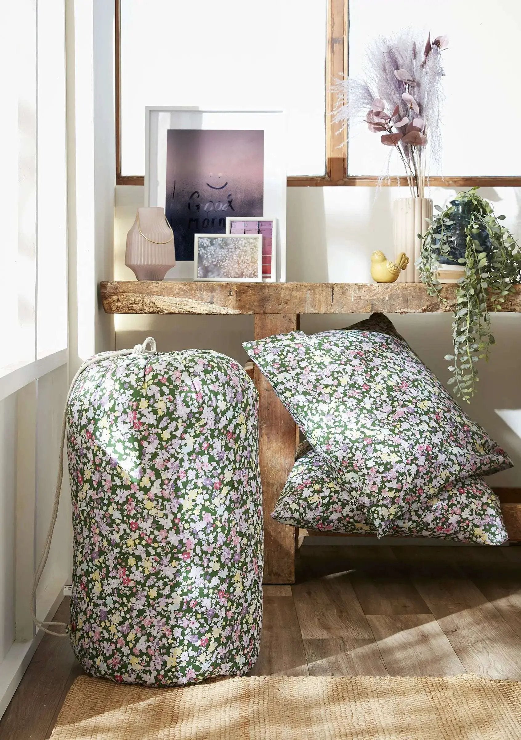 Couette imprimée + 1 ou 2 taies d'oreiller 60 x 60 cm Coton imprimé MYOSOTIS by L'effet papillon