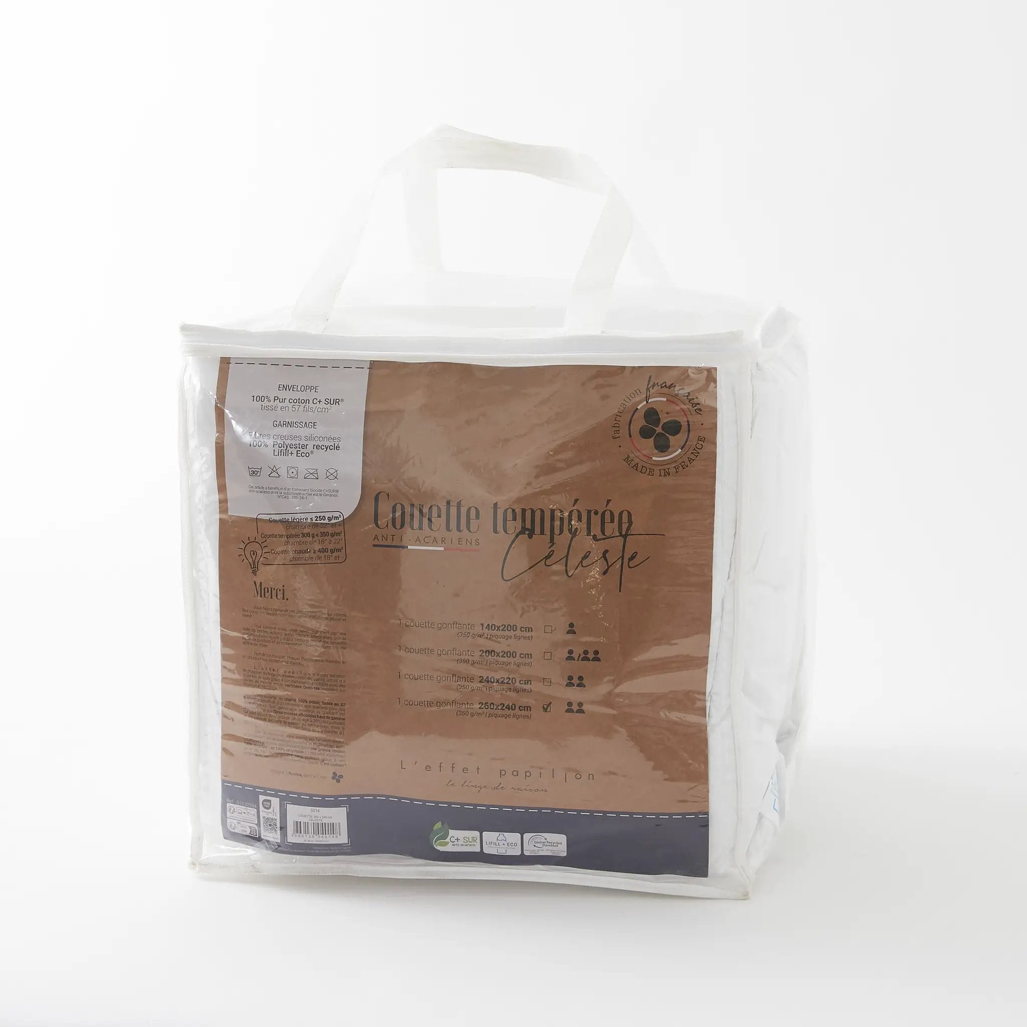 Couette Coton Anti acariens 140 x 200 cm CELESTE by L'effet papillon