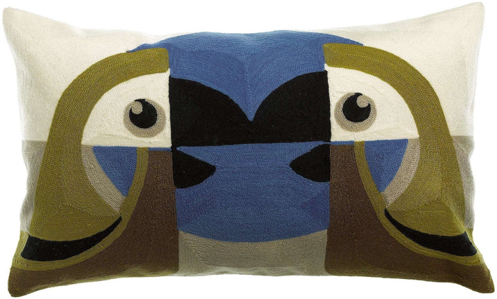 Coussin brodé Loro - Ciel by Vivaraise
