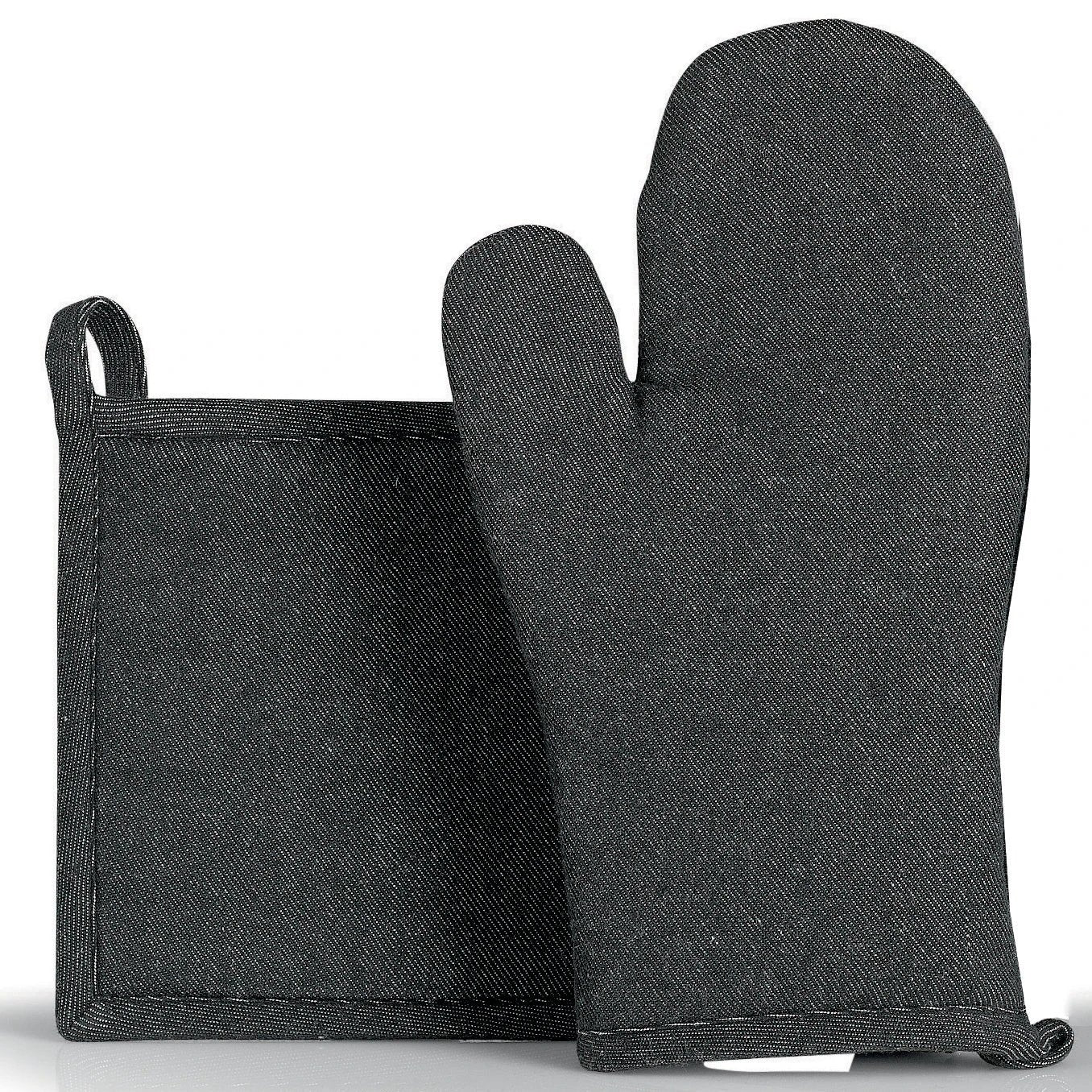 Lot gant de cuisine/manique Davis Noir Recyclé by Winkler