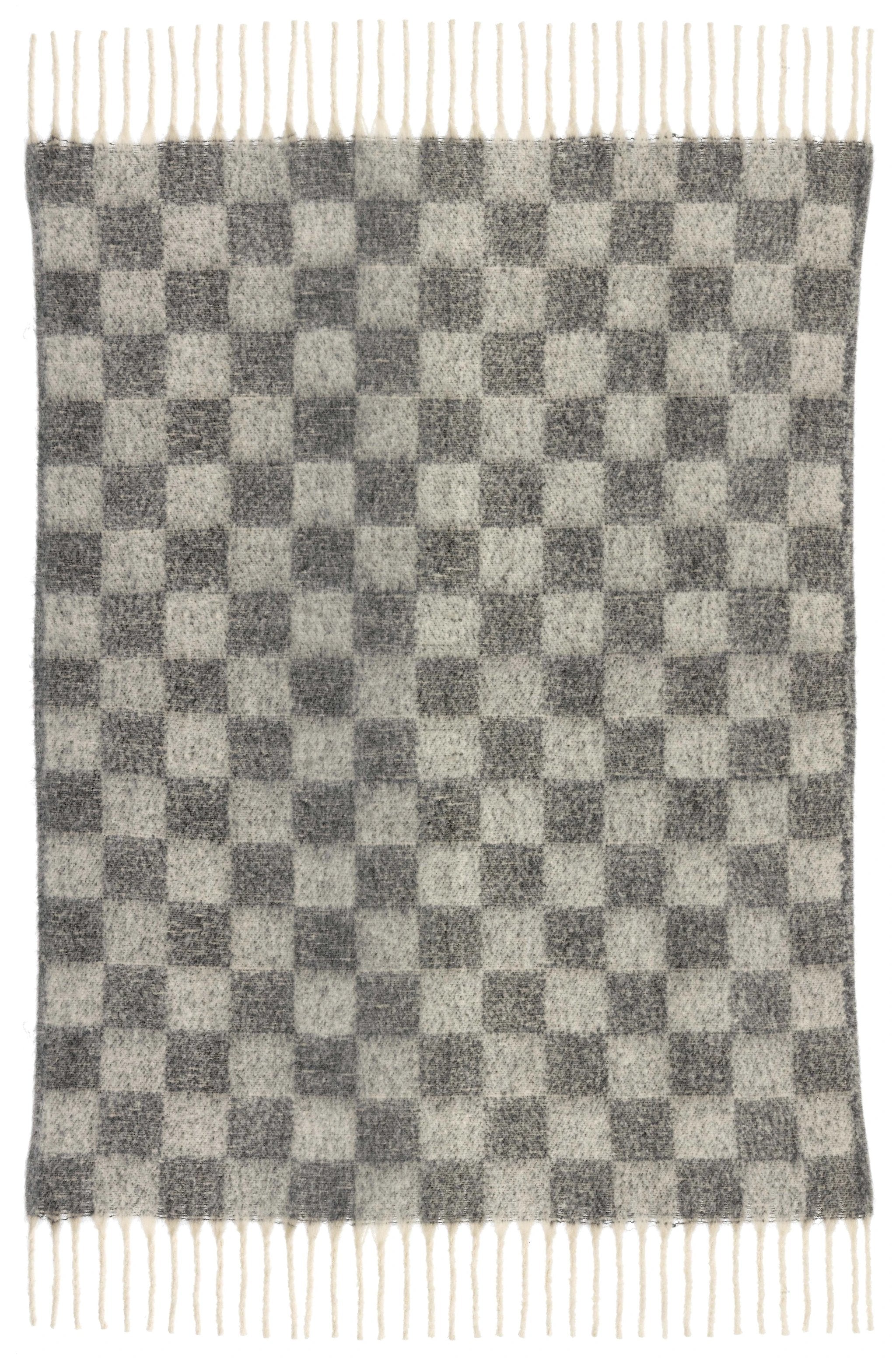 Plaid recyclé Isabel damier Ardoise 130 x 160 by Vivaraise