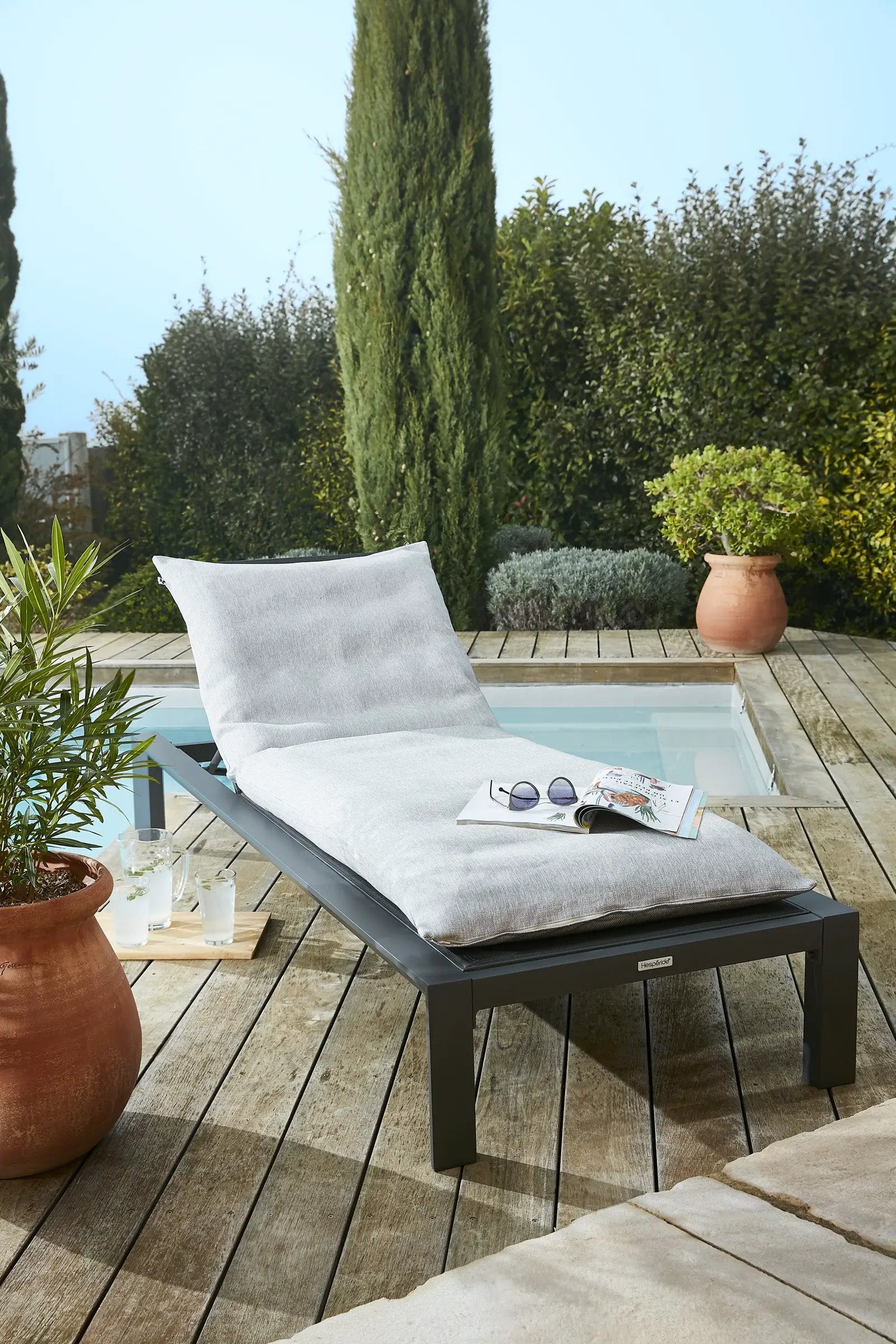 Housse de bain de soleil 70 x 190 cm Polypropylène NAÏA Galet by L'effet papillon
