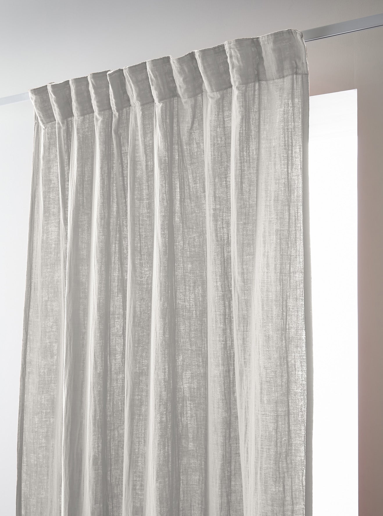 Rideau galon fronceur 140 x 240 cm Gaze de coton unie GAIA Nuage