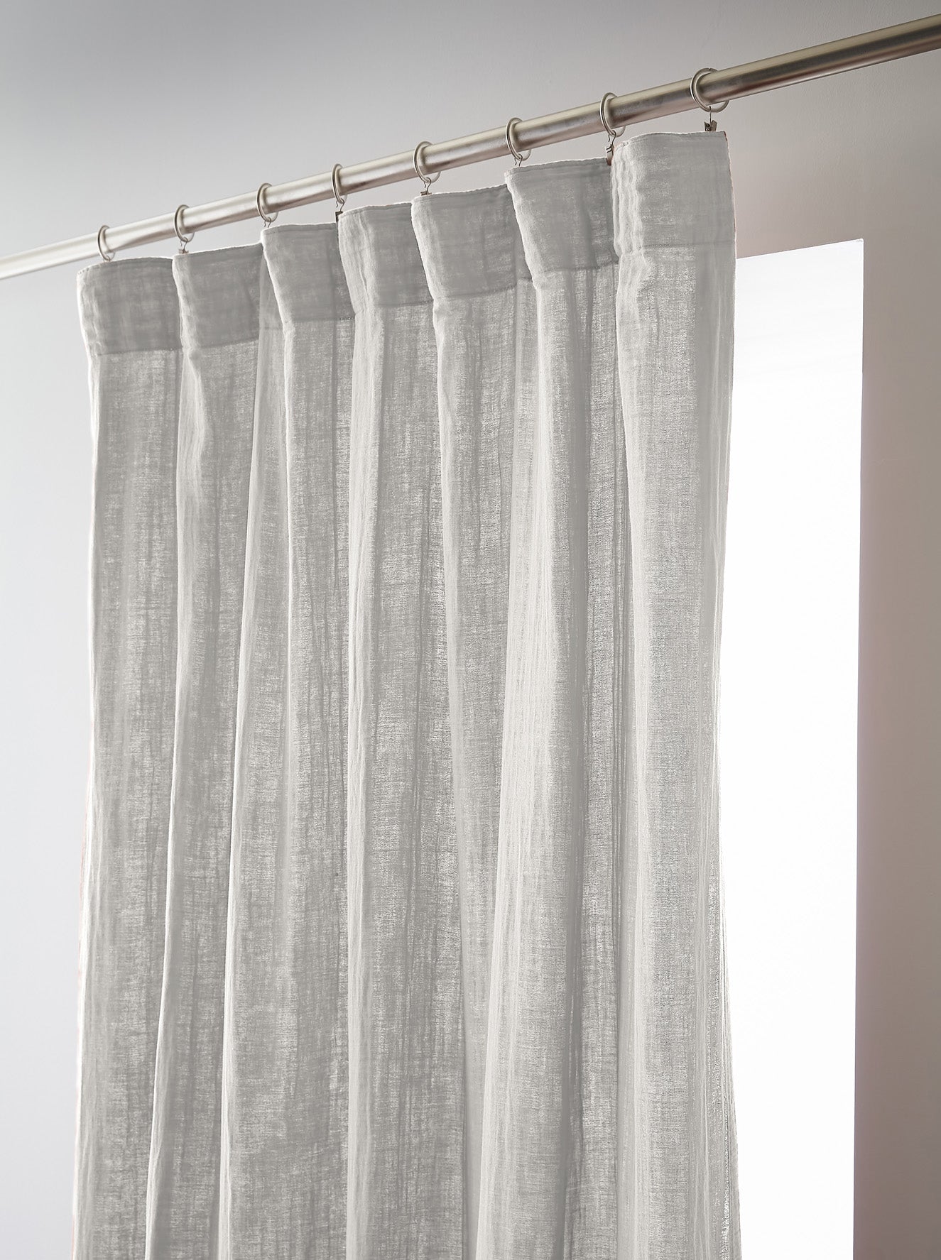 Rideau galon fronceur 140 x 240 cm Gaze de coton unie GAIA Nuage
