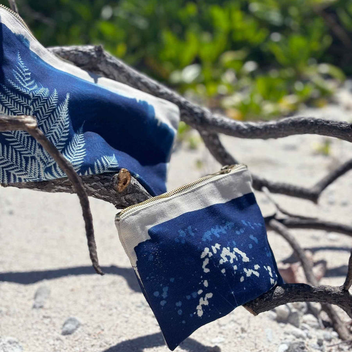 Pochette Fougère Bleu L 19 x 28 x 1 La Cerise sur le Gâteau
