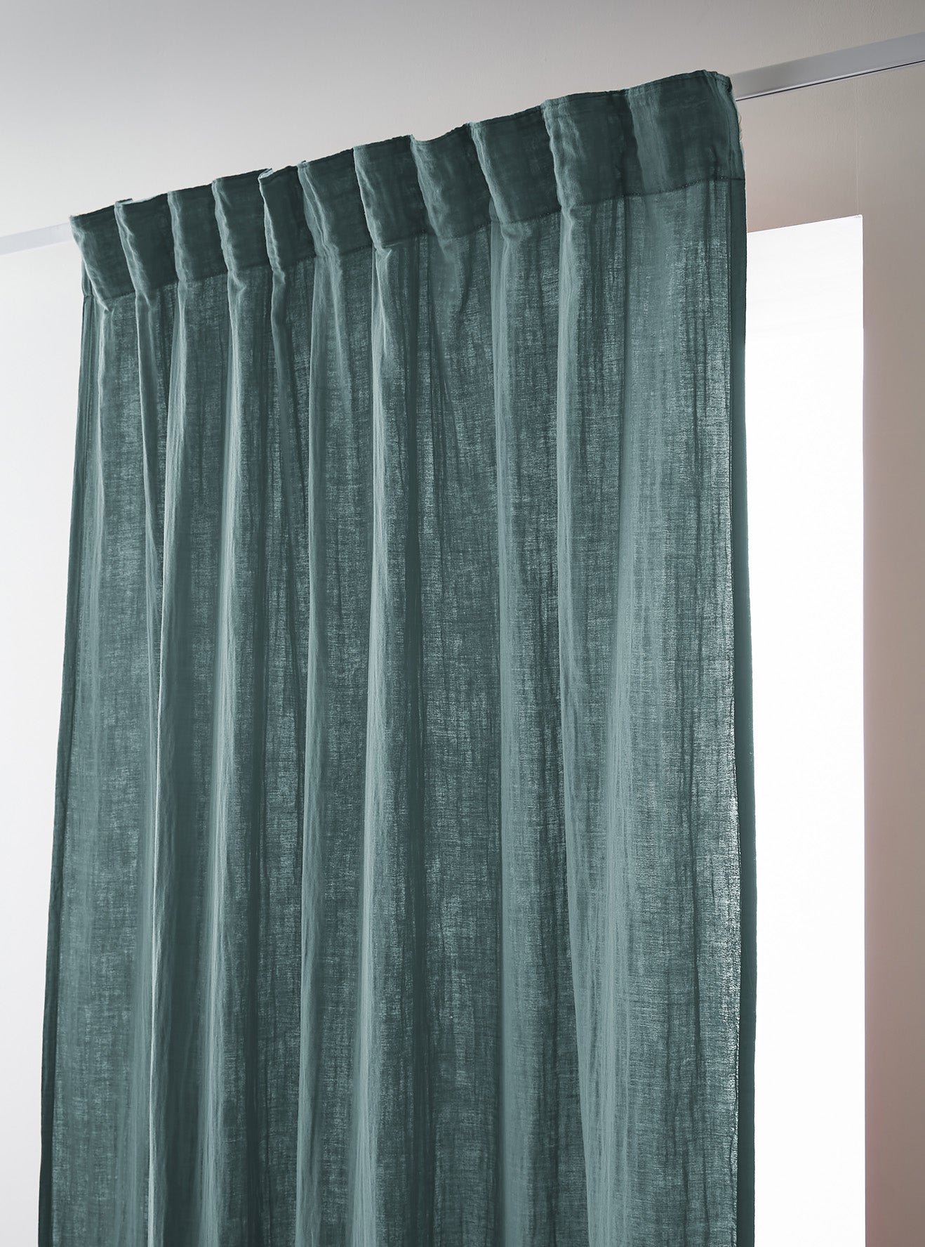 Rideau galon fronceur 140 x 240 cm Gaze de coton unie GAIA Canard