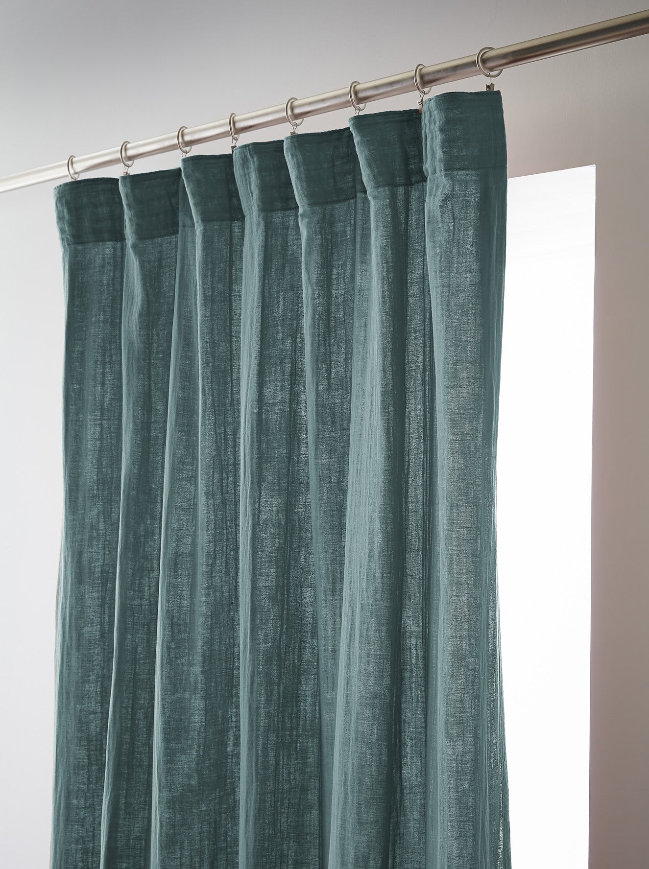 Rideau galon fronceur 140 x 240 cm Gaze de coton unie GAIA Canard
