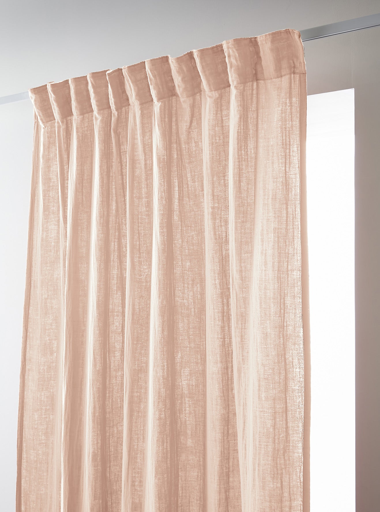 Rideau galon fronceur 140 x 240 cm Gaze de coton unie GAIA Guimauve