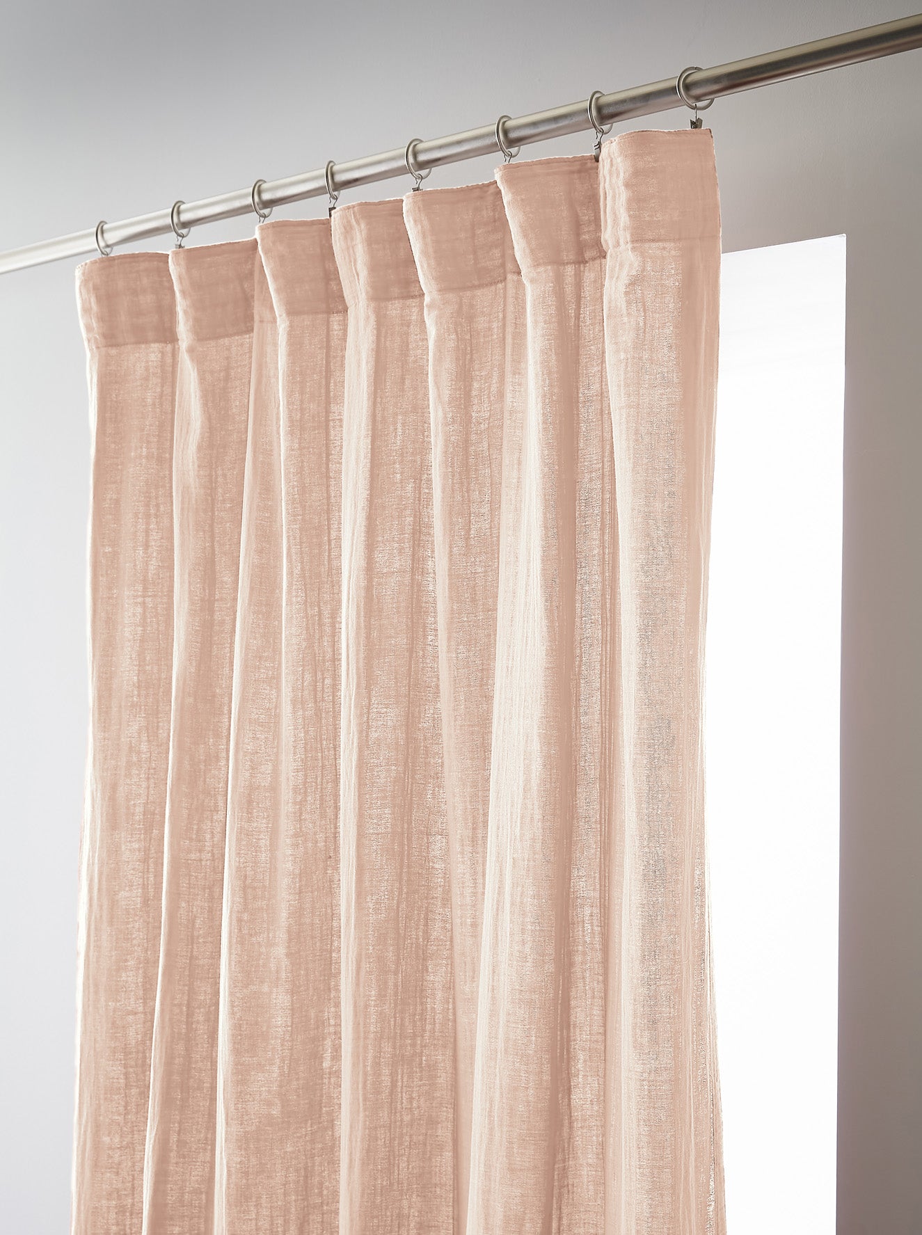 Rideau galon fronceur 140 x 240 cm Gaze de coton unie GAIA Guimauve