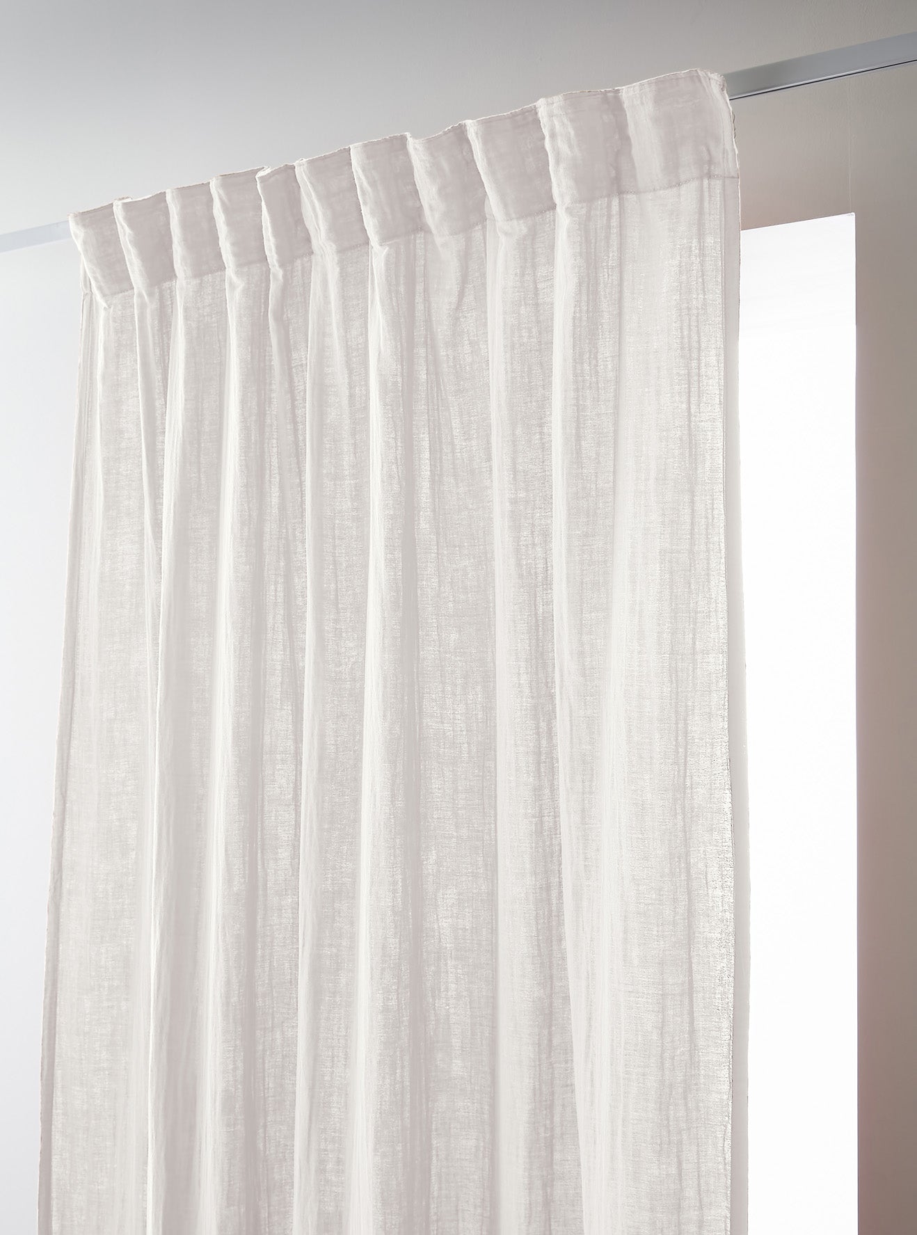 Rideau galon fronceur 140 x 240 cm Gaze de coton unie GAIA Chantilly