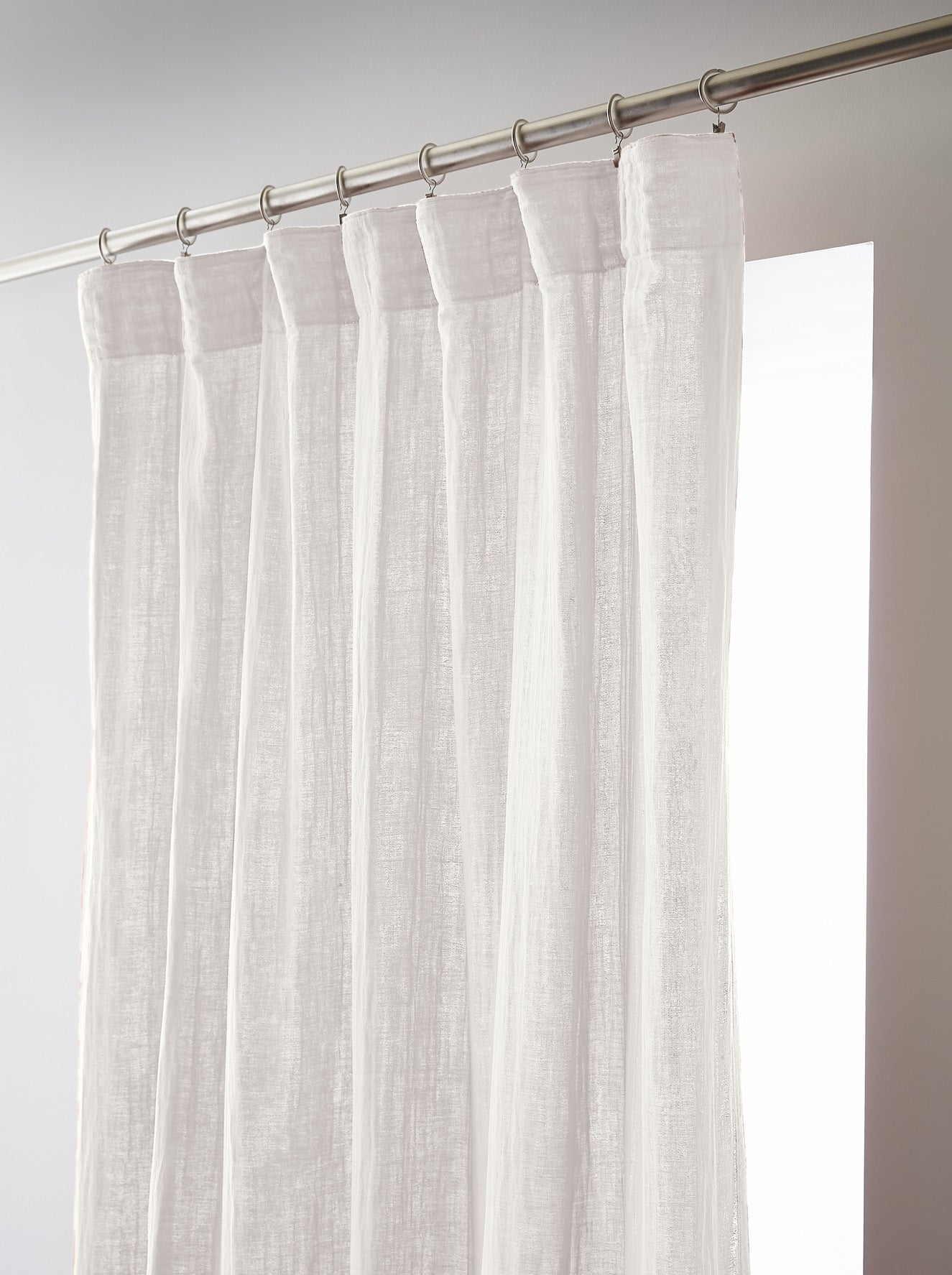 Rideau galon fronceur 140 x 240 cm Gaze de coton unie GAIA Chantilly