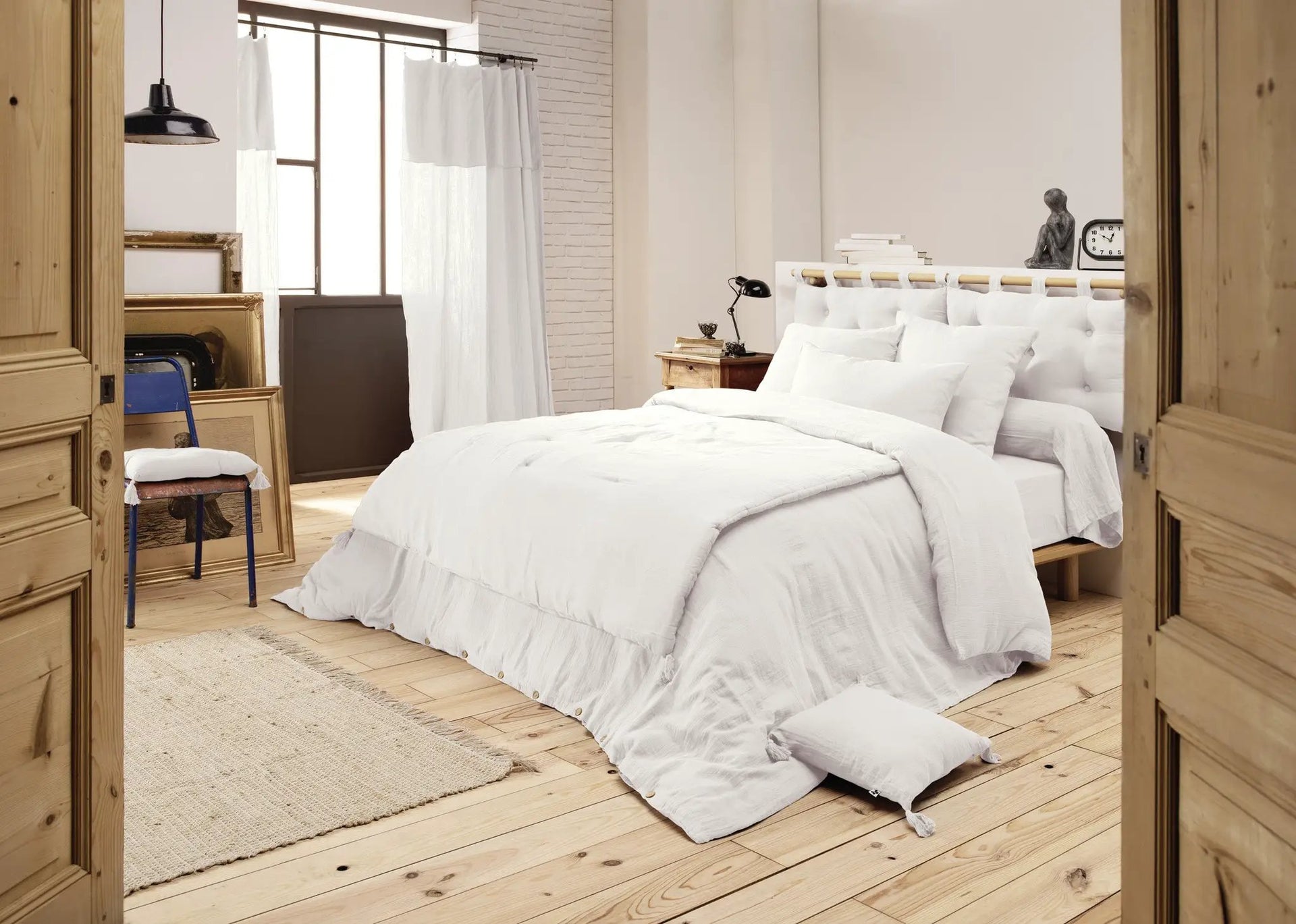 Edredon 180 x 240 cm Gaze de coton unie GAÏA Chantilly by L'effet papillon