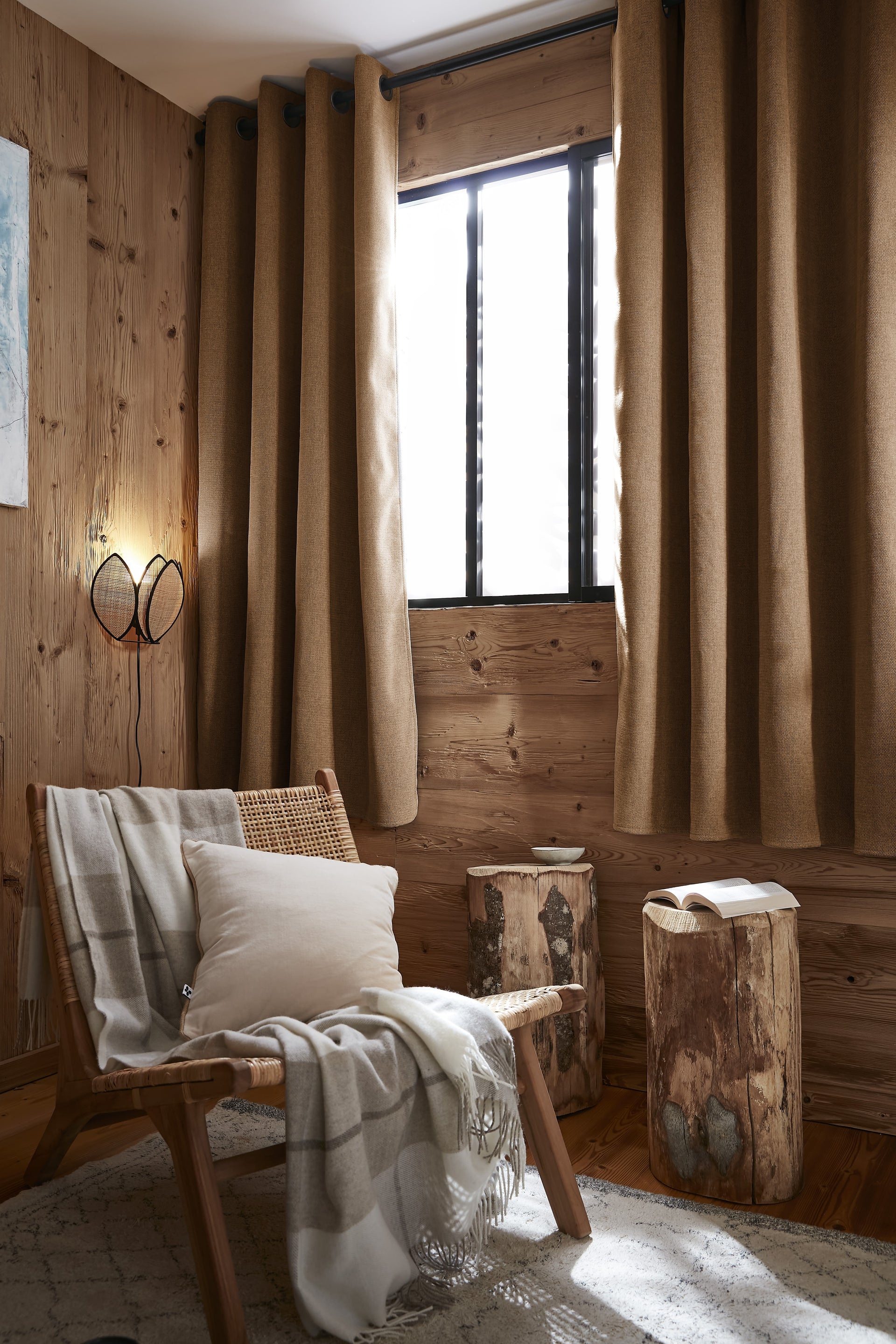 Rideau 140 x 180 cm Occultant + polaire BJORN Camel polyester