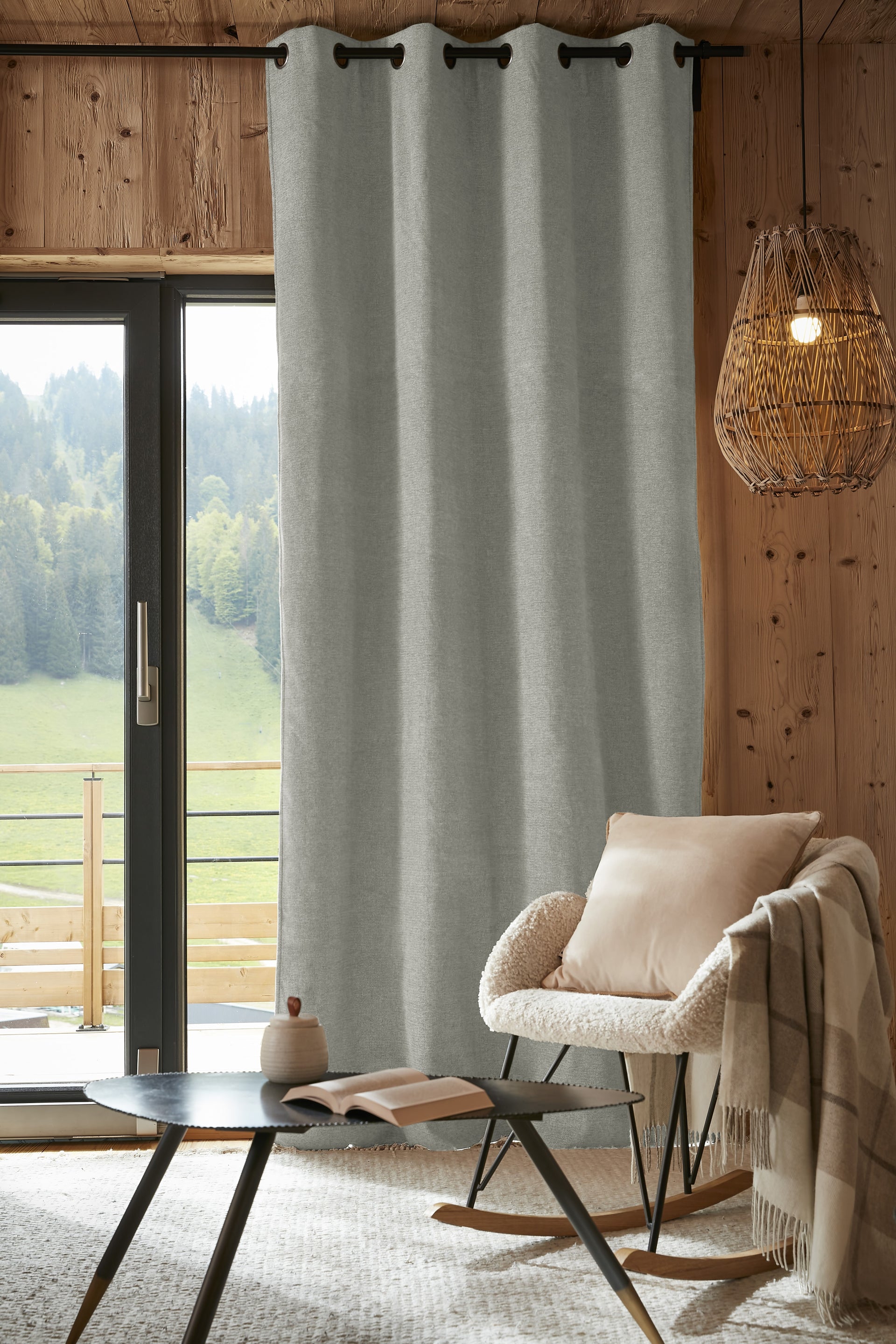 Rideau 140 x 240 cm Occultant + polaire BJORN Eucalyptus polyester